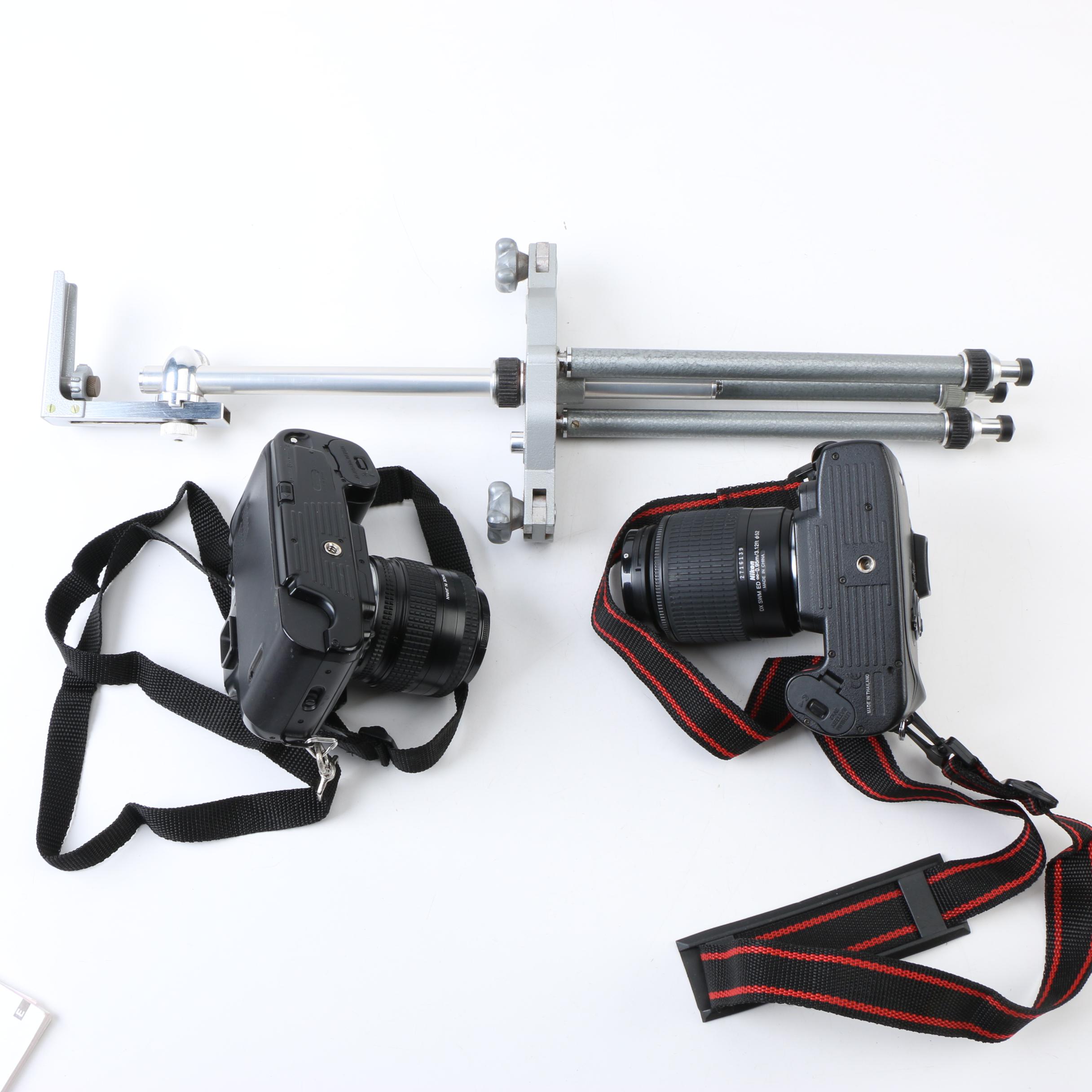 Nikon Cameras and Suporphot Tabletop Tripod