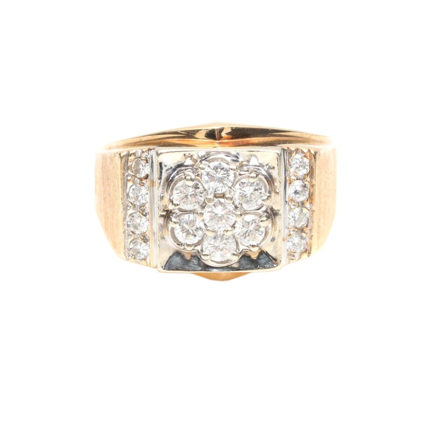 14K Yellow Gold Diamond Ring