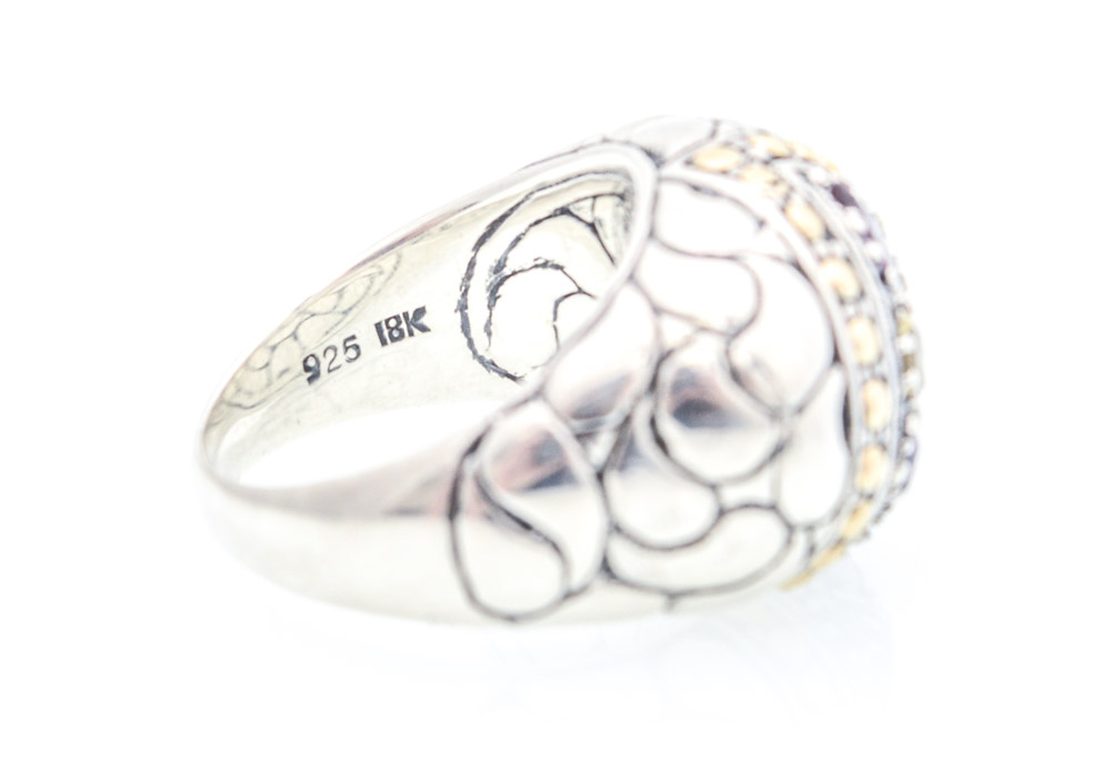 18K Gold and Sterling Silver Ring with Gemstones by Robert Manse