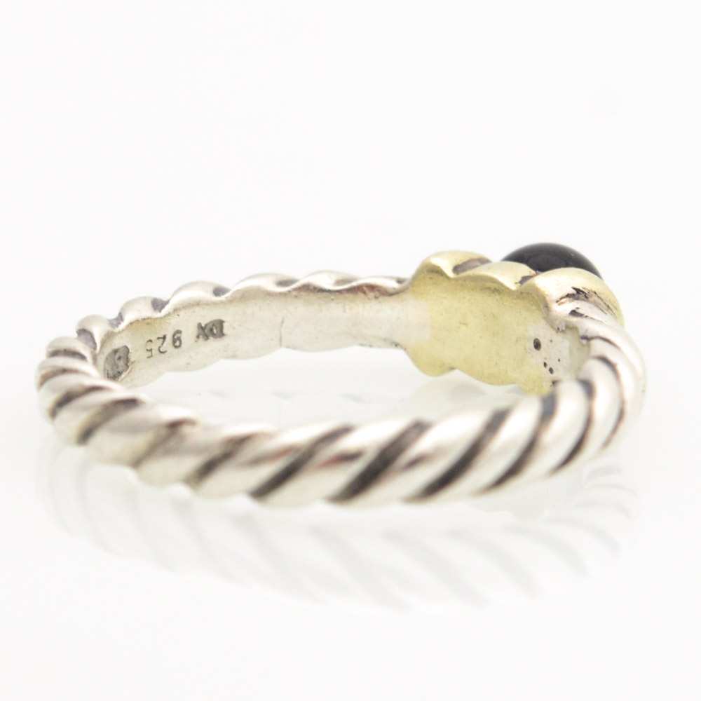 David Yurman 14K Gold, Sterling Silver, and Onyx Ring