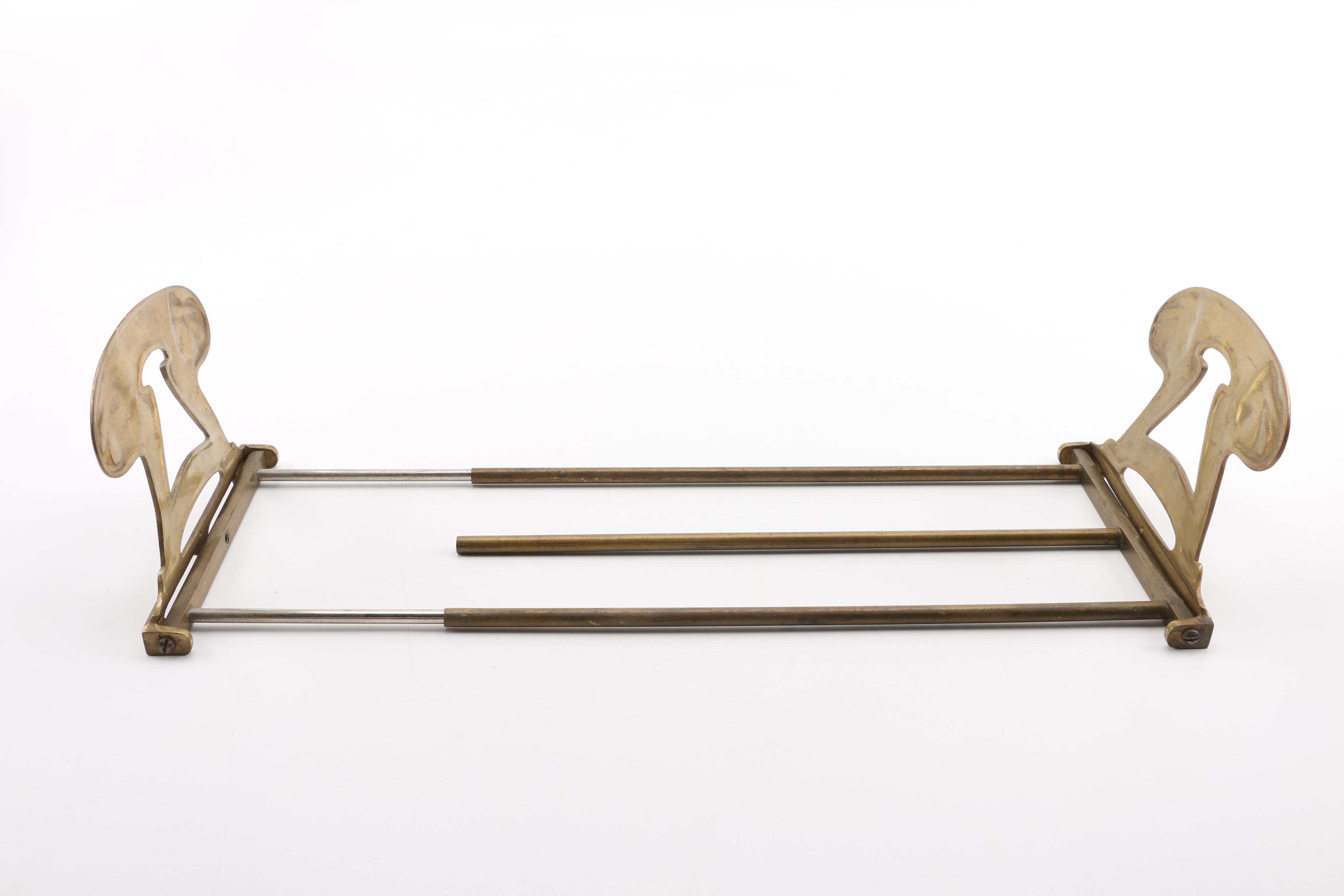 Art Nouveau Style Brass Book Rack