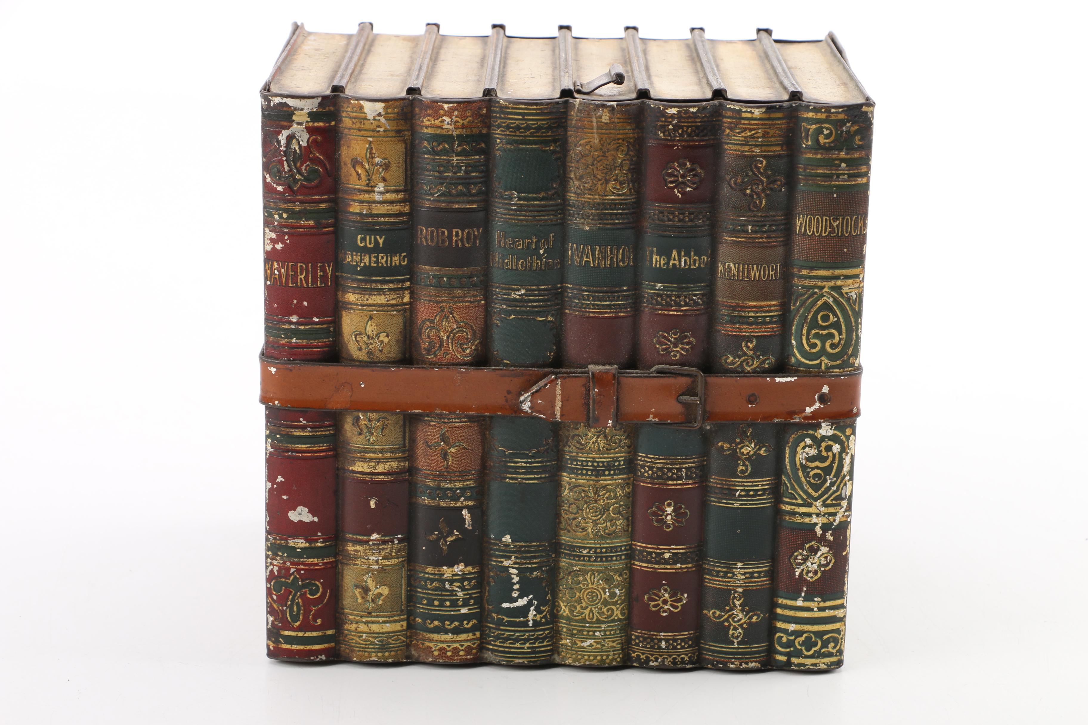 Vintage Toleware "Bound Books" Cigar Box