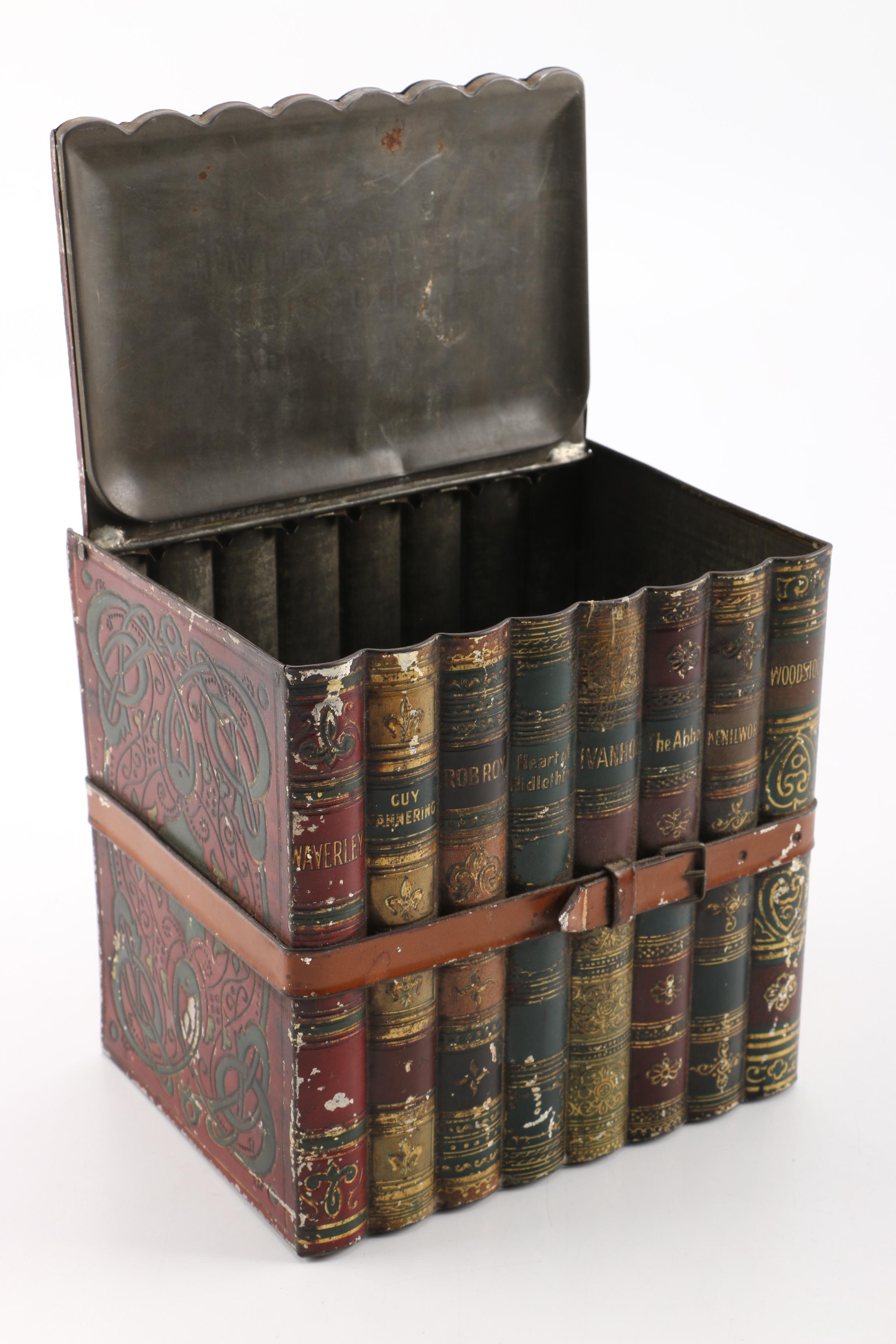 Vintage Toleware "Bound Books" Cigar Box