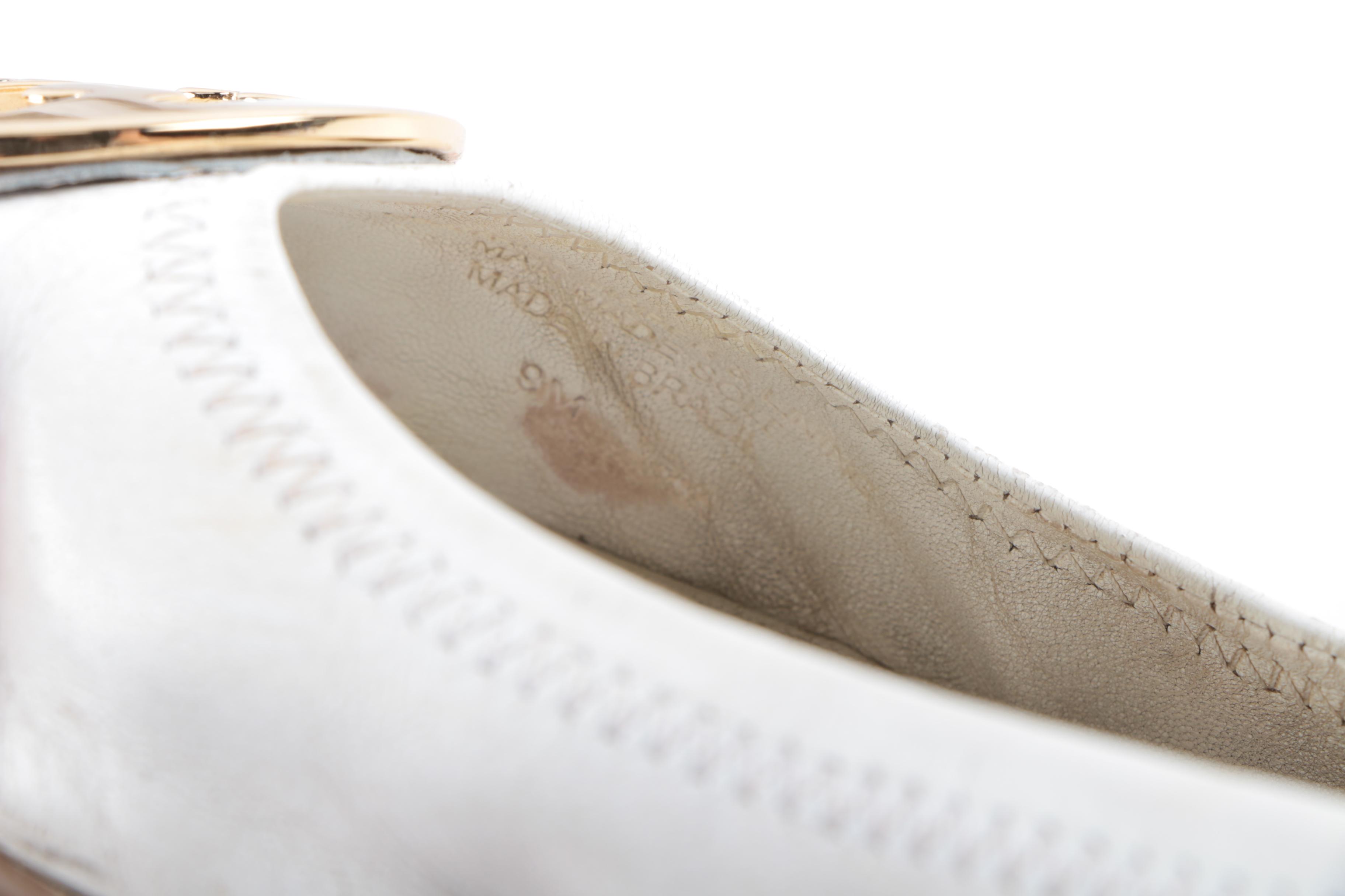Tory Burch Reva Ballet White Leather Flats