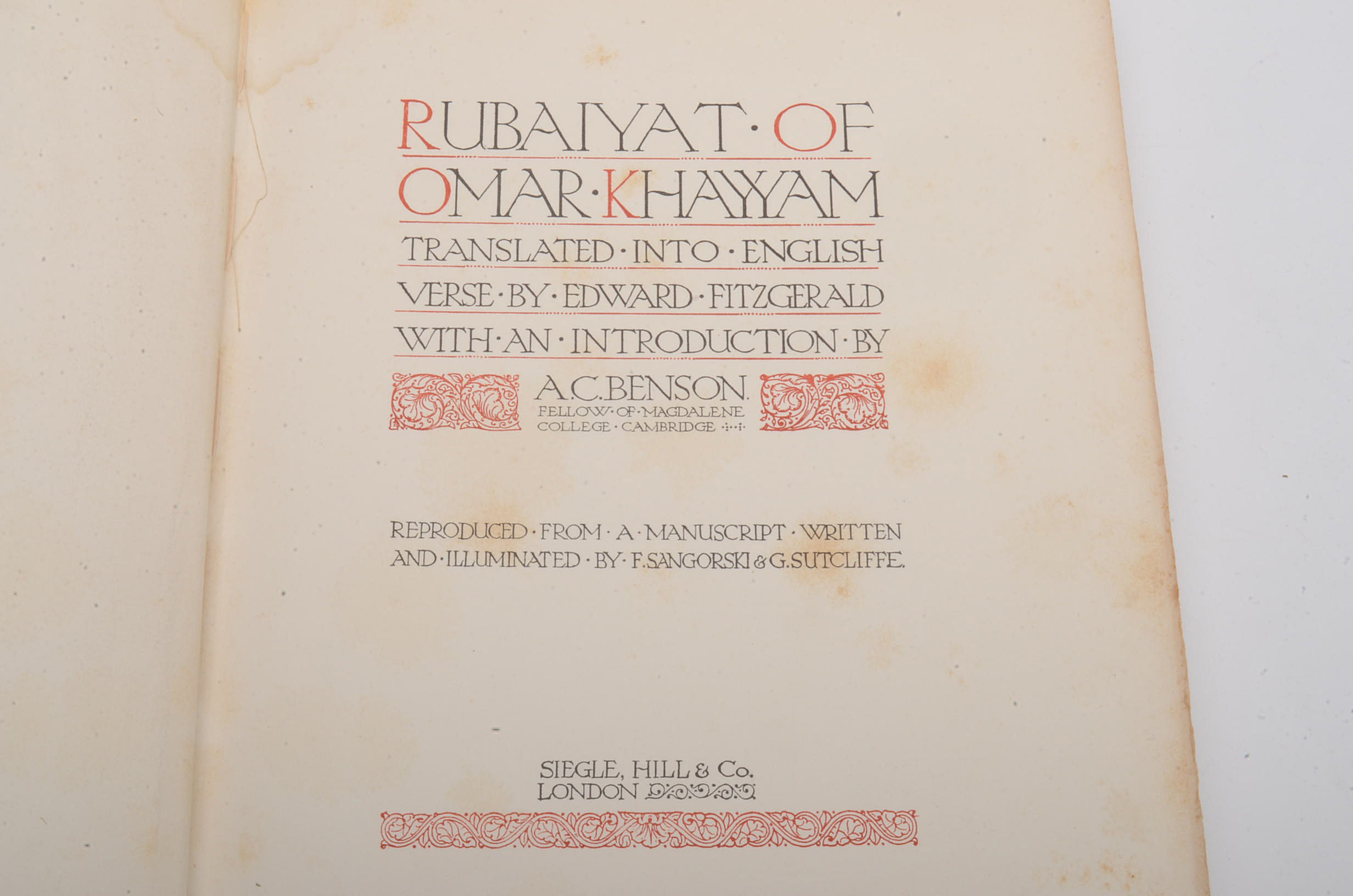 Antique "Rubaiyat of Omar Khayyam" Translated by Edward Fitzgerald
