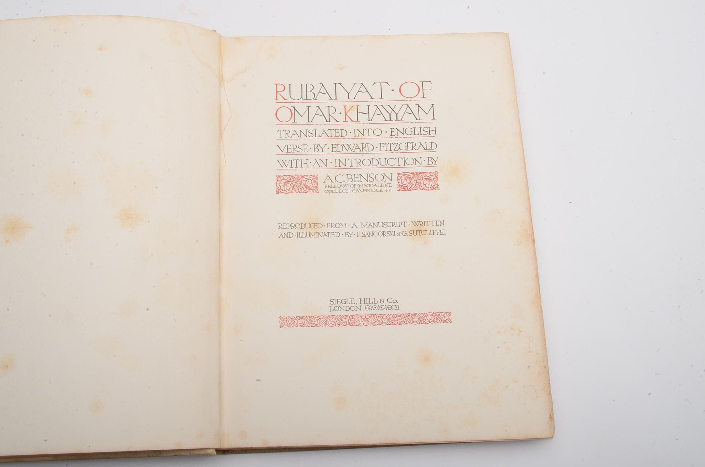 Antique "Rubaiyat of Omar Khayyam" Translated by Edward Fitzgerald