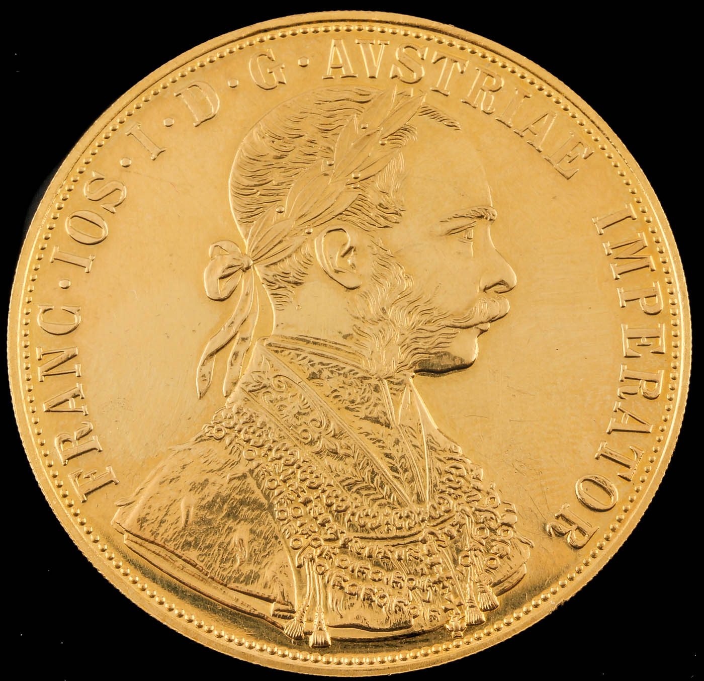 1915 Austrian Four Ducat Re-strike Gold Coin