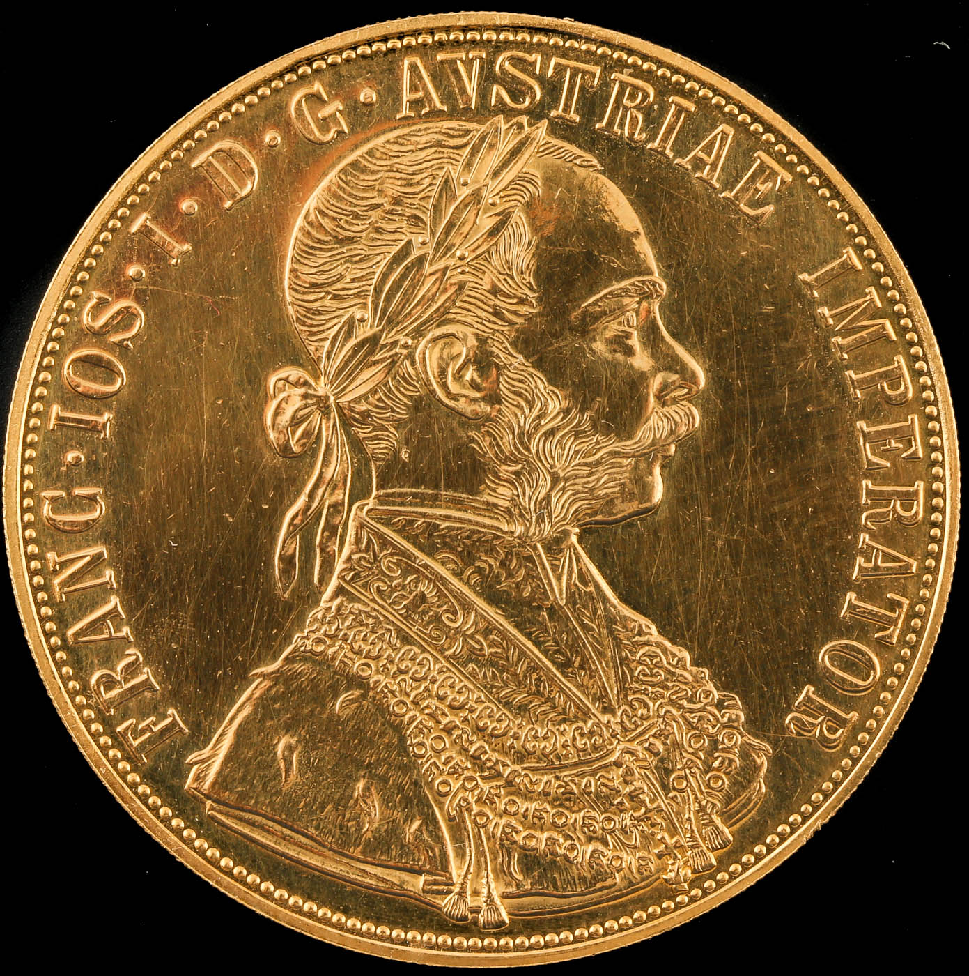 1915 Austrian Four Ducat Re-strike Gold Coin