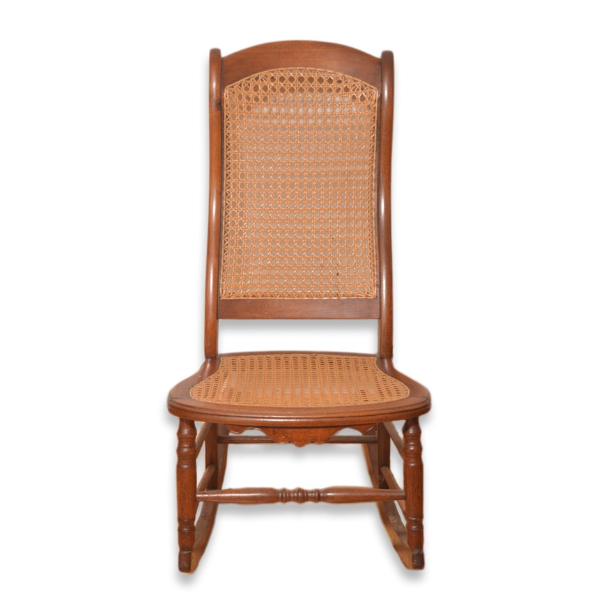 Vintage Victorian Style Caned Rocking Chair