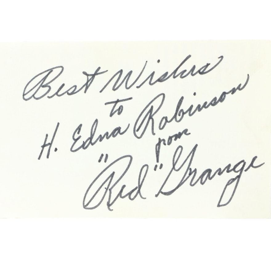 Red Grange Autographed Paper