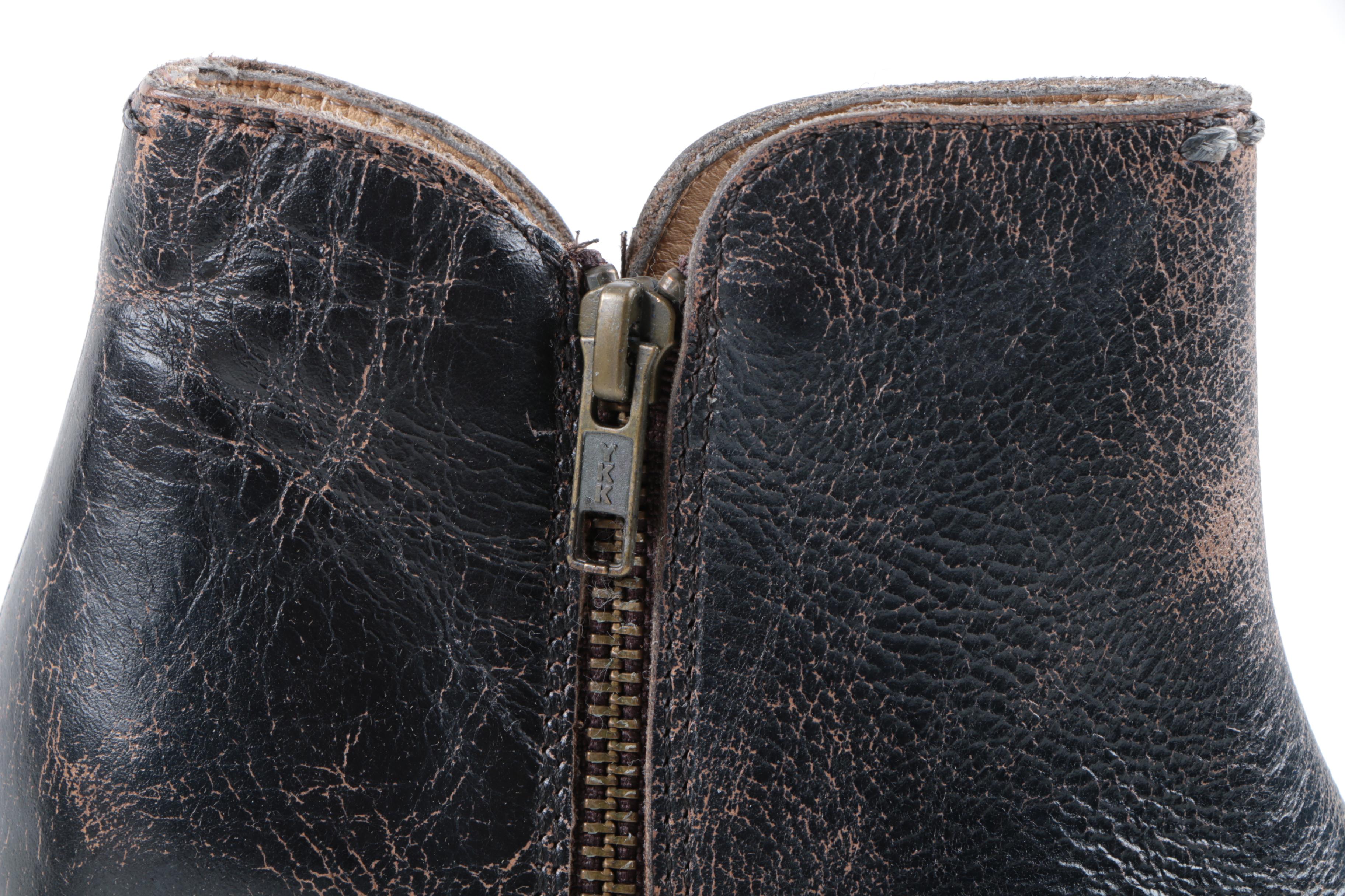 Bed Stu Yell Cobbler Series Black Leather Booties
