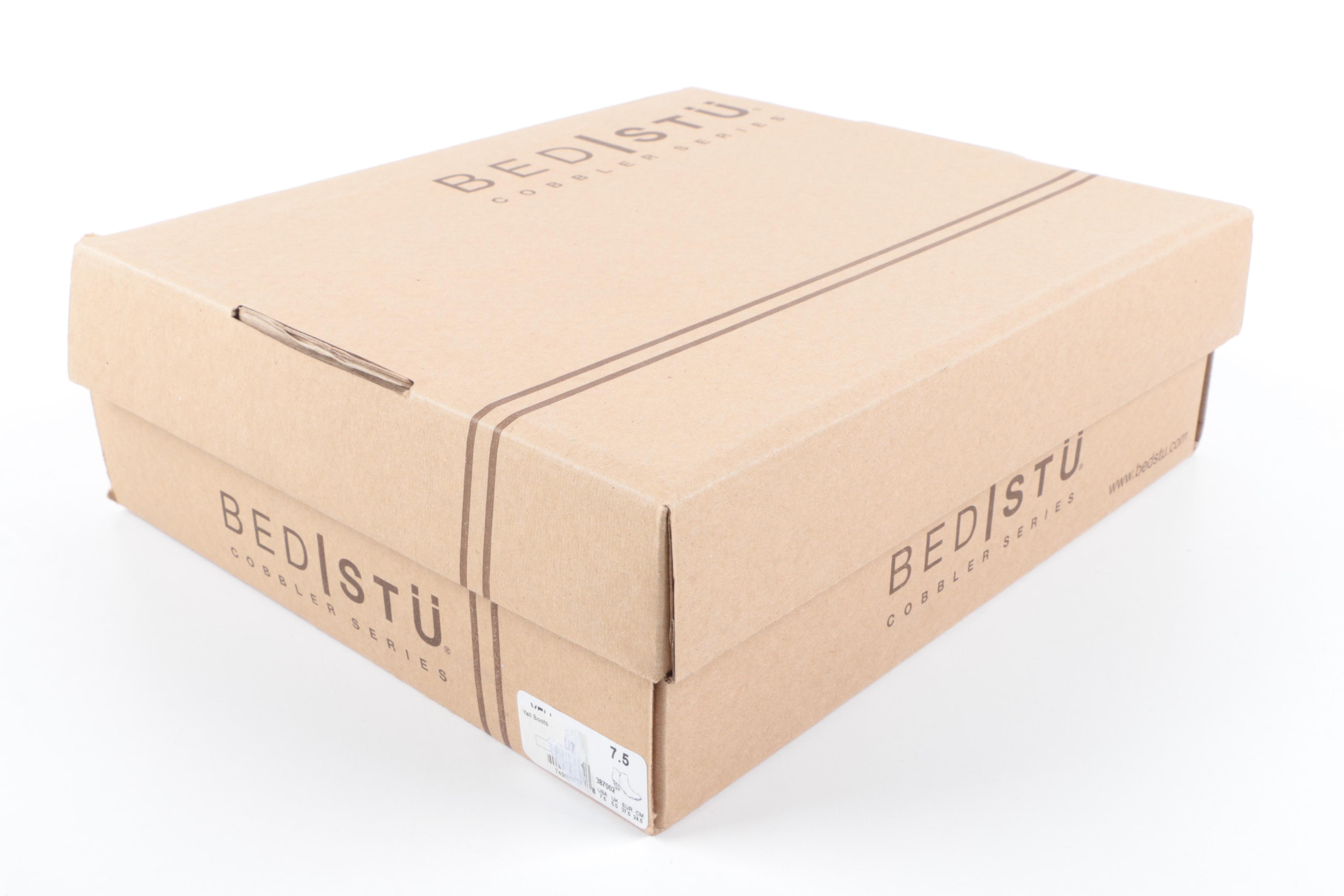 Bed Stu Yell Cobbler Series Black Leather Booties