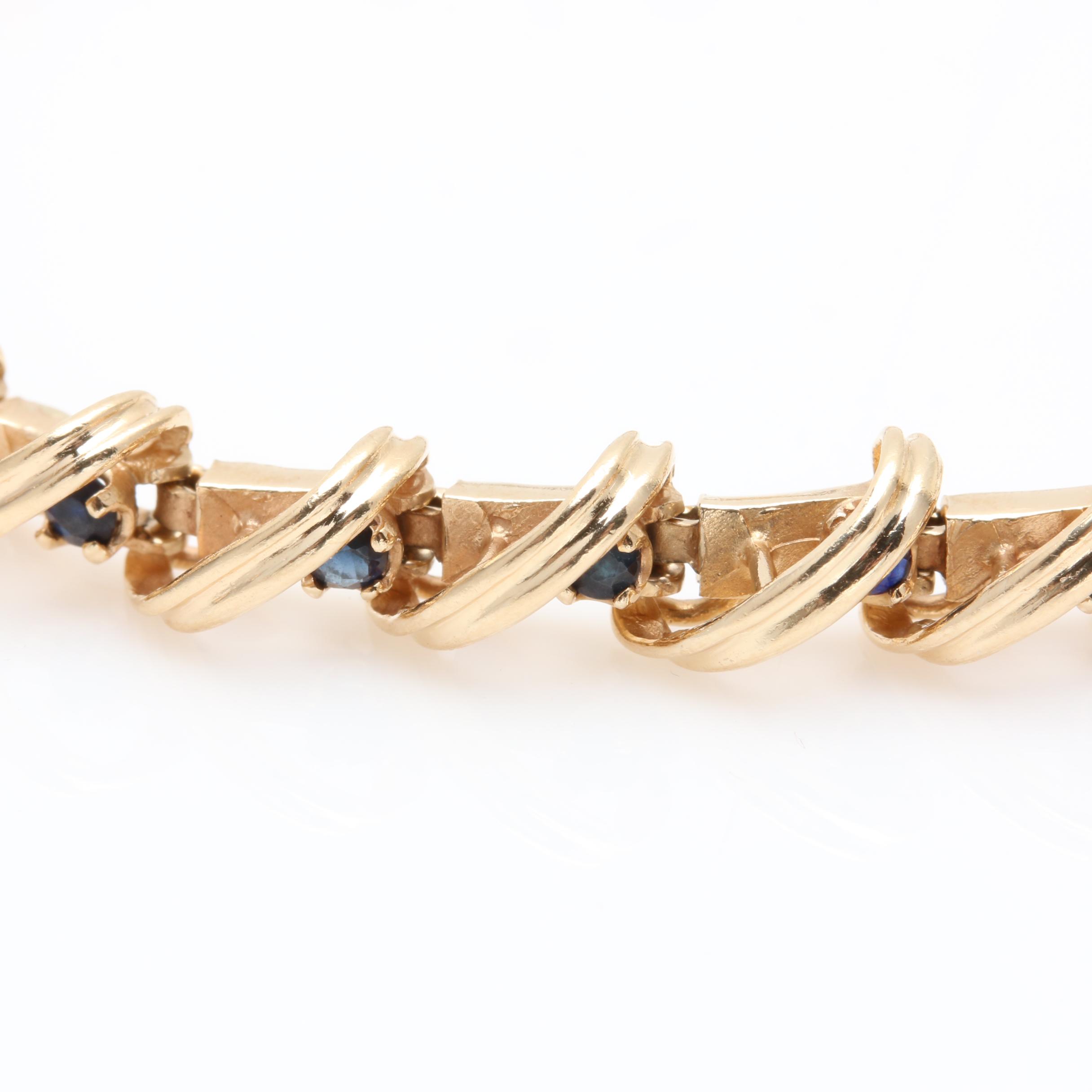 14K Yellow Gold Sapphire Bracelet