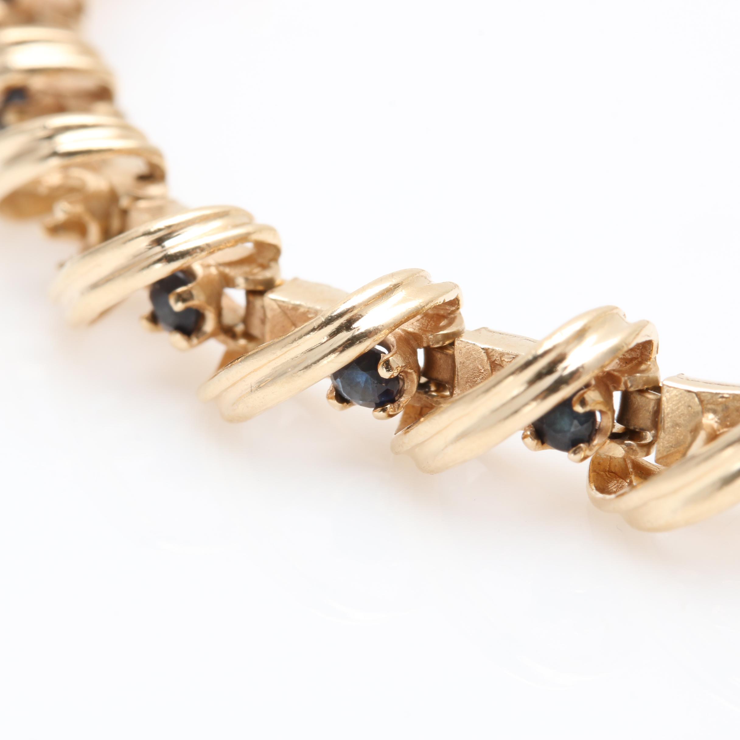 14K Yellow Gold Sapphire Bracelet