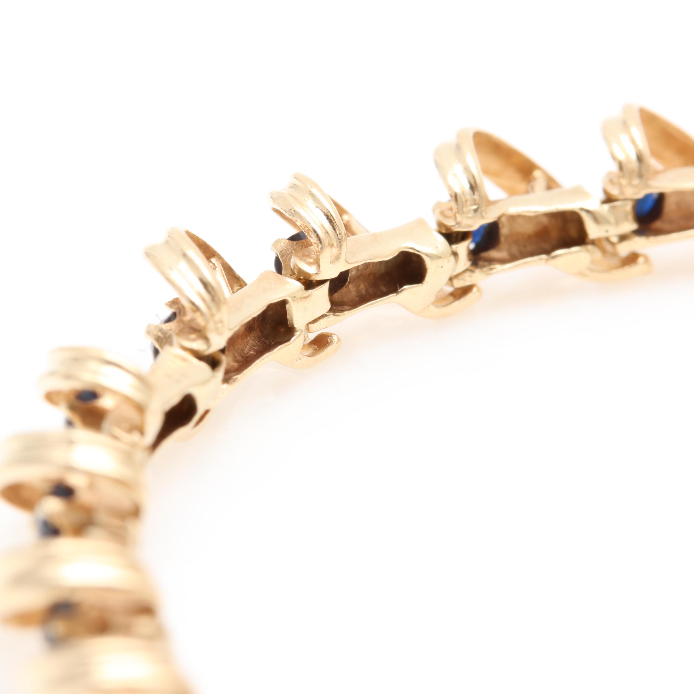 14K Yellow Gold Sapphire Bracelet