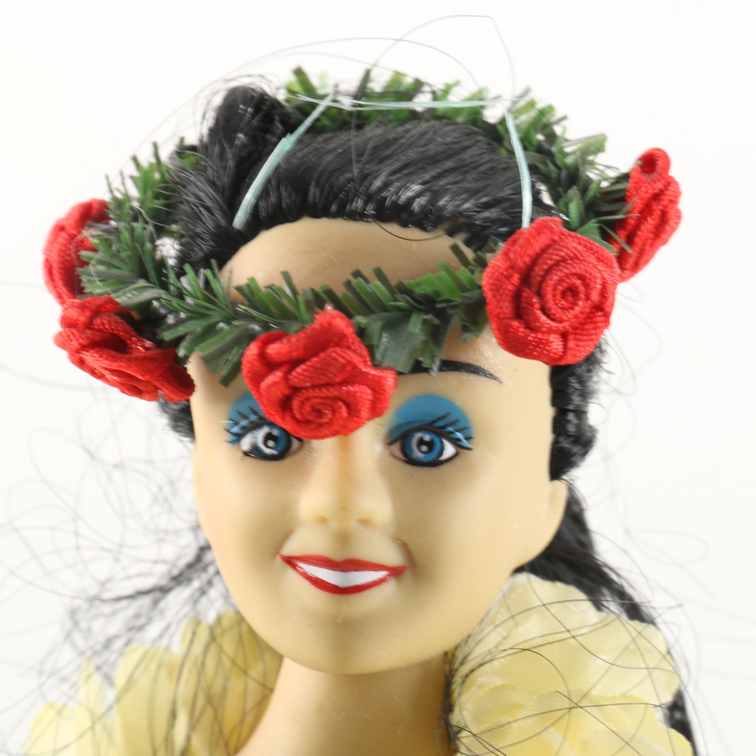 Vintage Hawaiian Style Hula Dancing Doll
