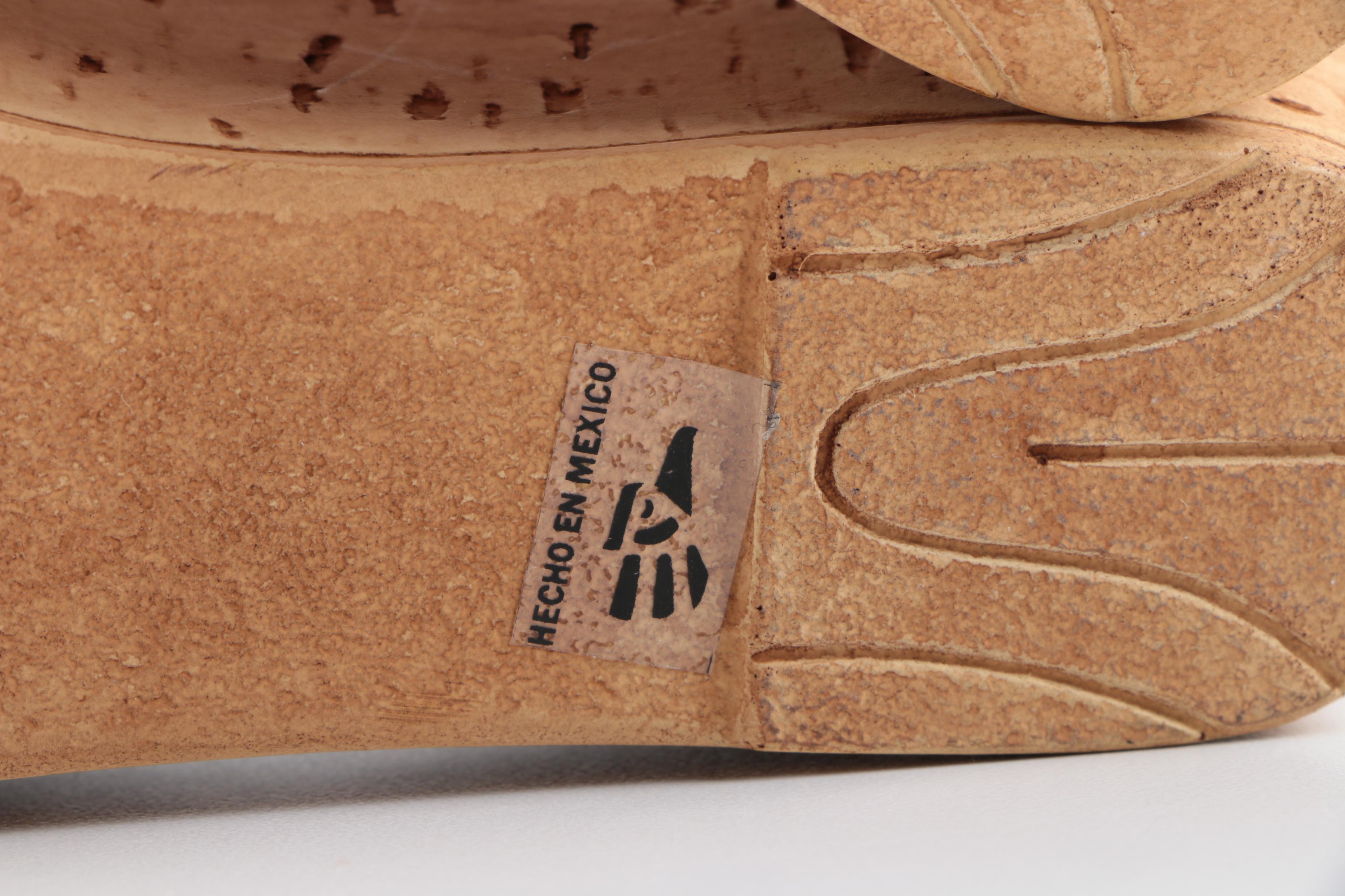 Charleston Shoe Co. White Cork Wedge Sandals