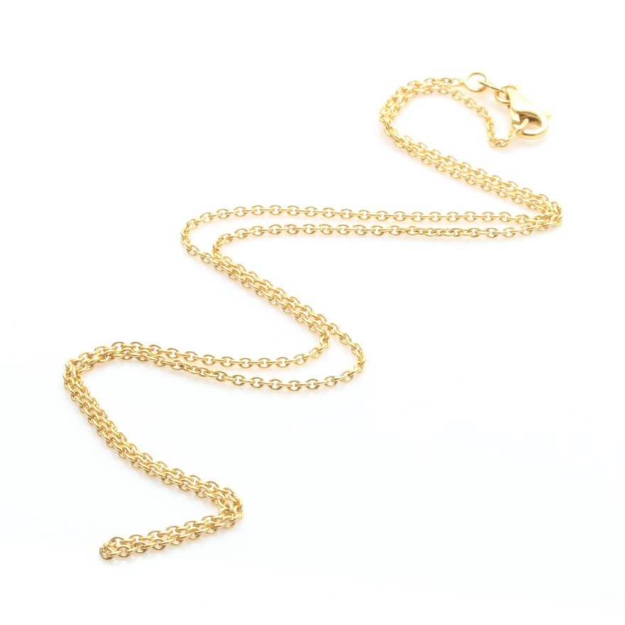 18K Yellow Gold Cable Chain Necklace