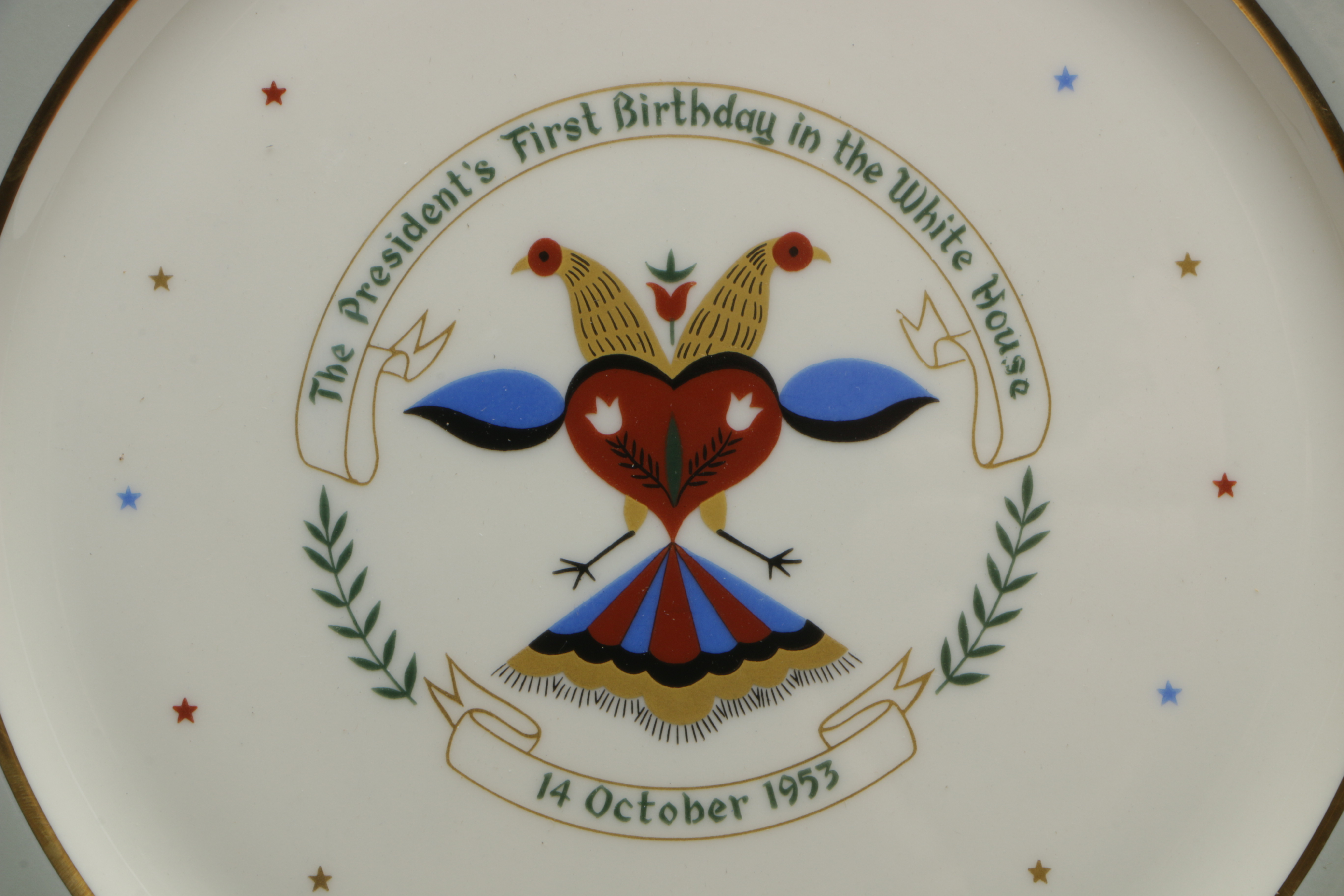 Castleton China Plates Commemorating Eisenhower's Birthday in the White House