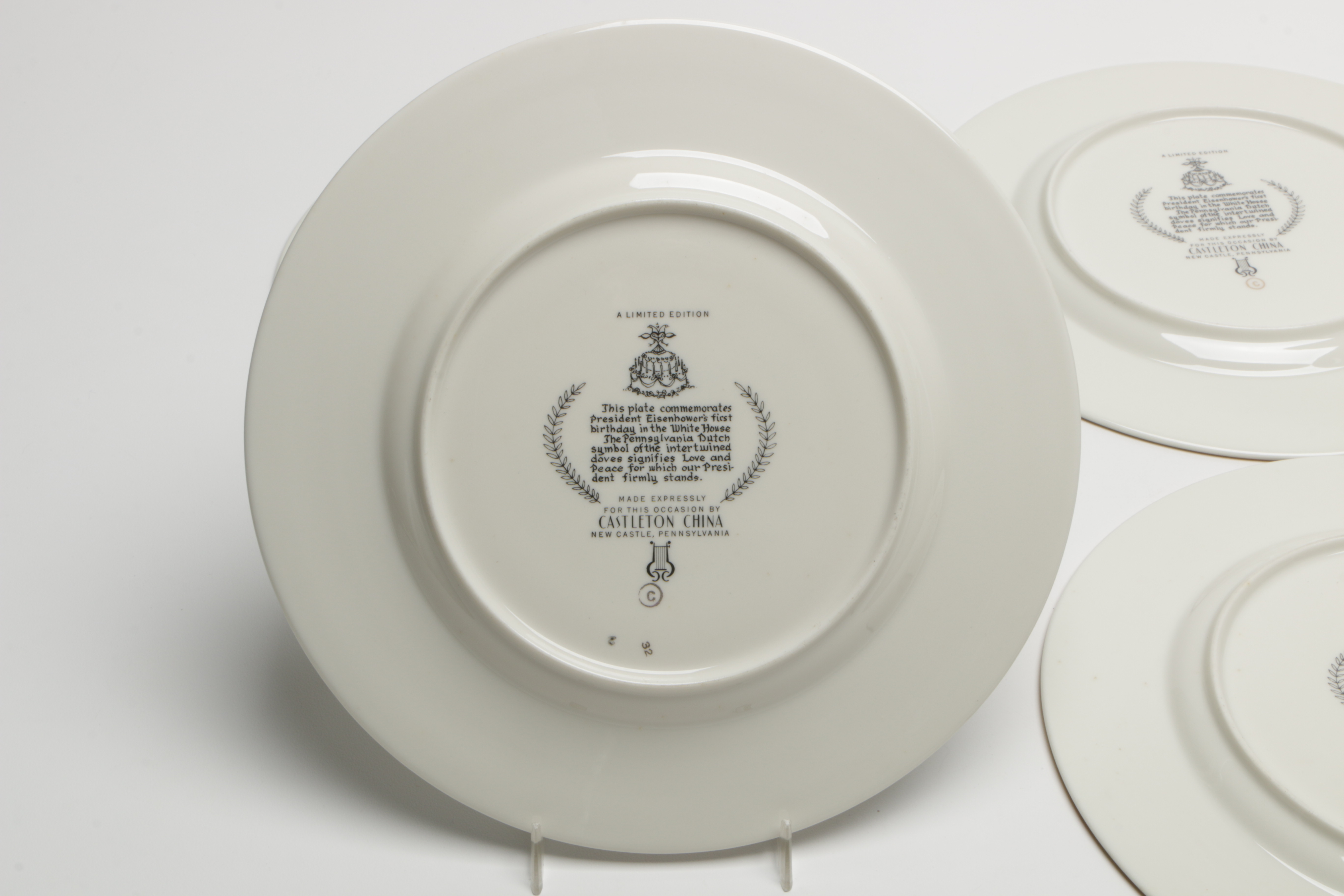 Castleton China Plates Commemorating Eisenhower's Birthday in the White House
