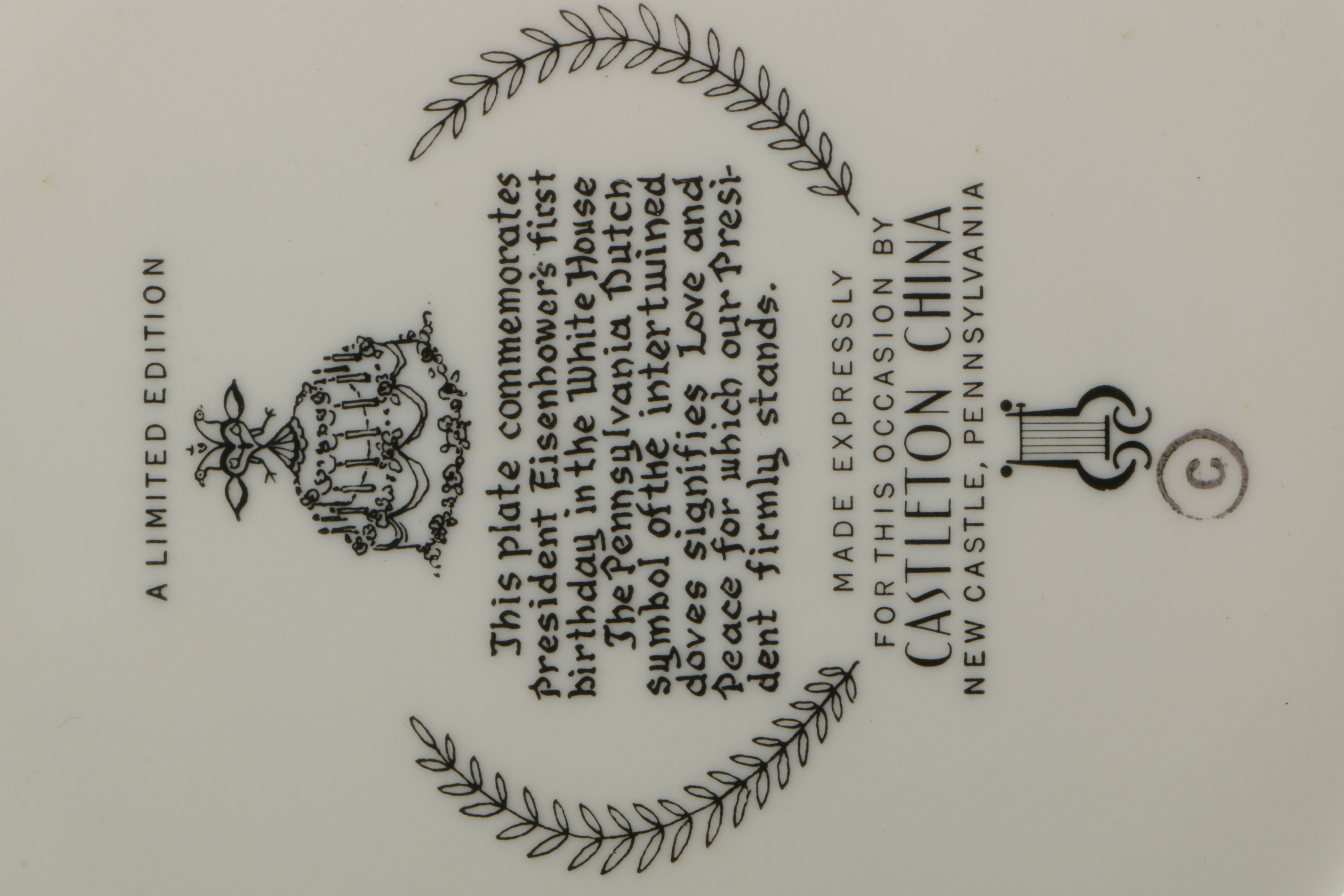 Castleton China Plates Commemorating Eisenhower's Birthday in the White House