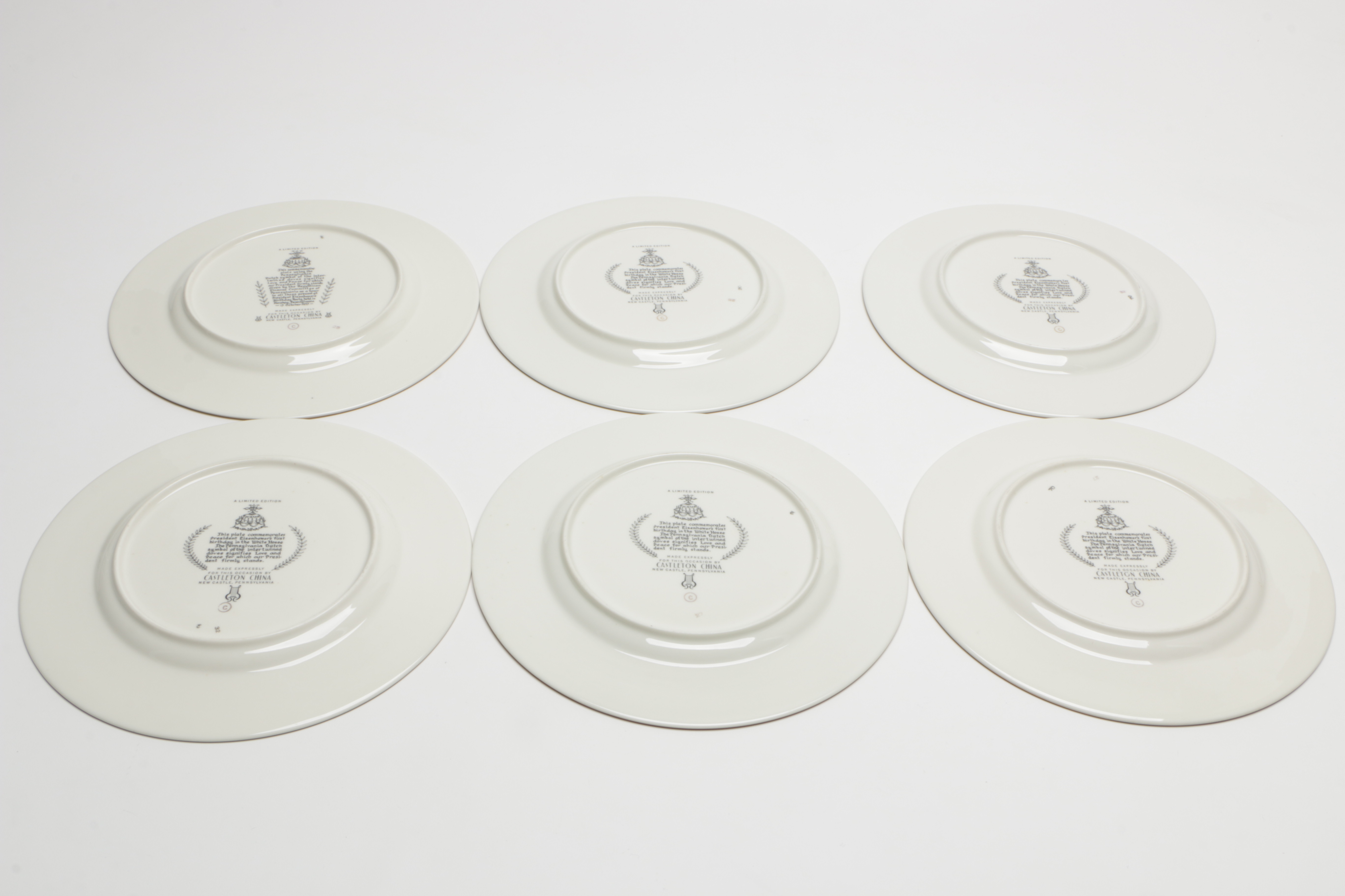 Castleton China Plates Commemorating Eisenhower's Birthday in the White House