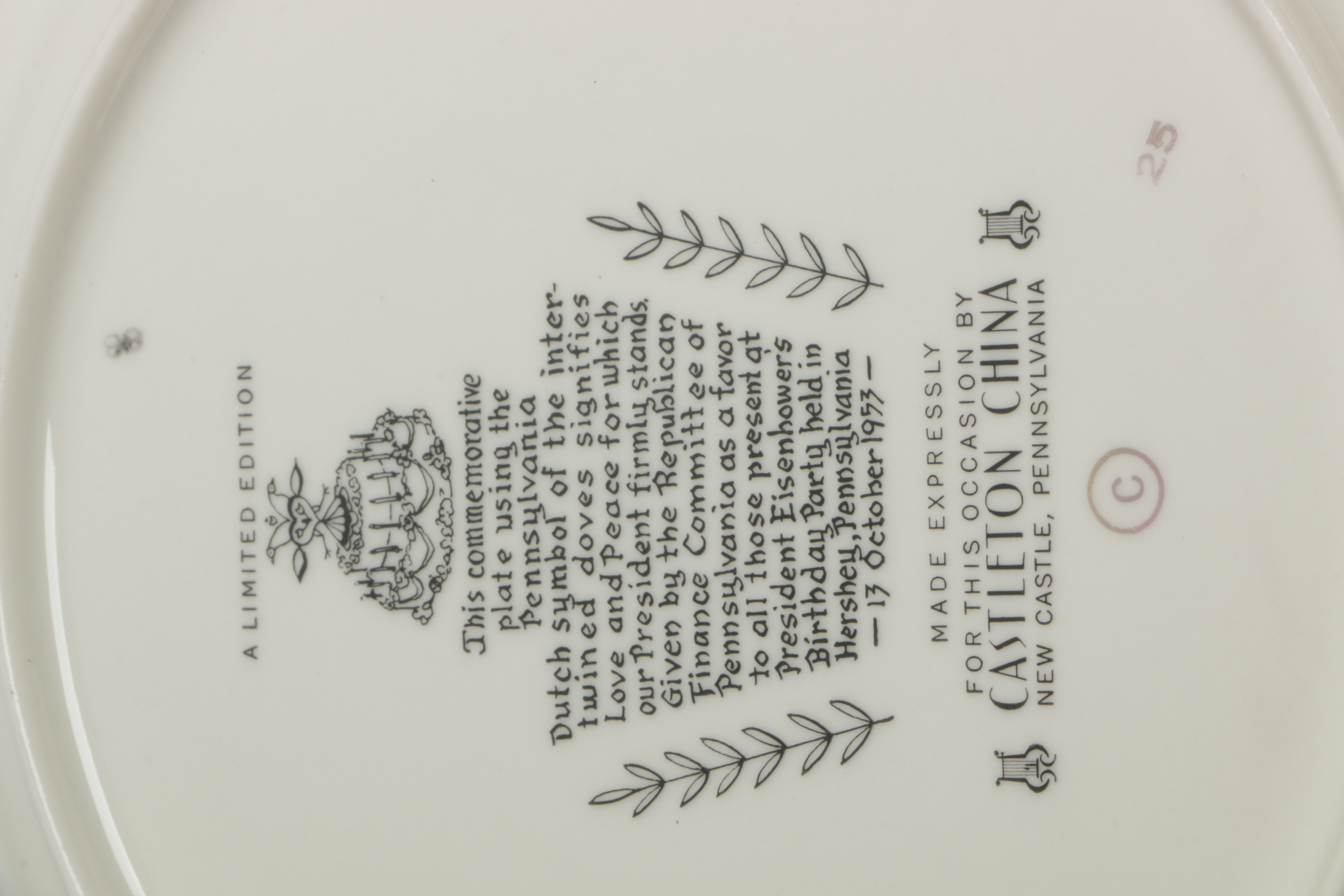 Castleton China Plates Commemorating Eisenhower's Birthday in the White House