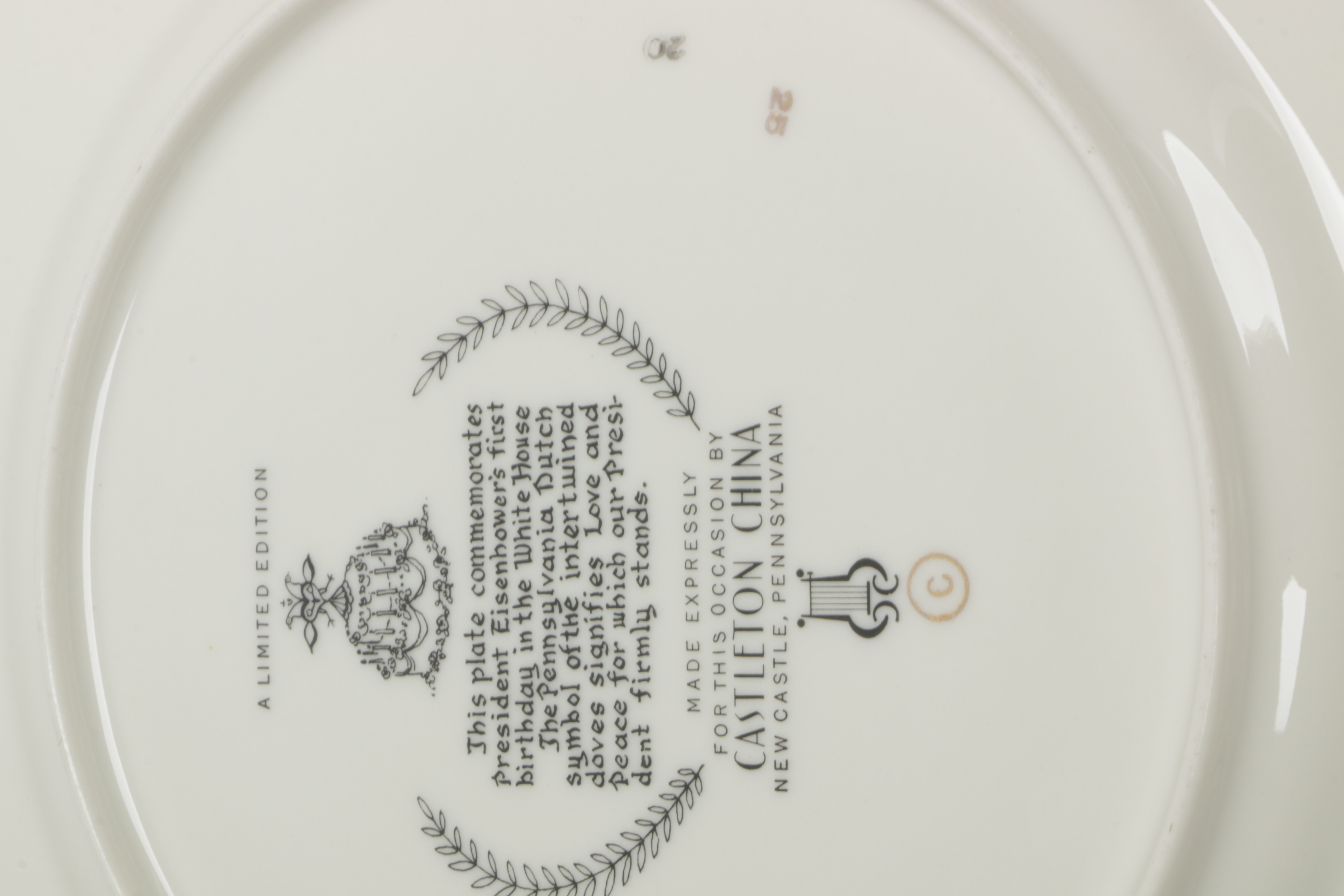 Castleton China Plates Commemorating Eisenhower's Birthday in the White House