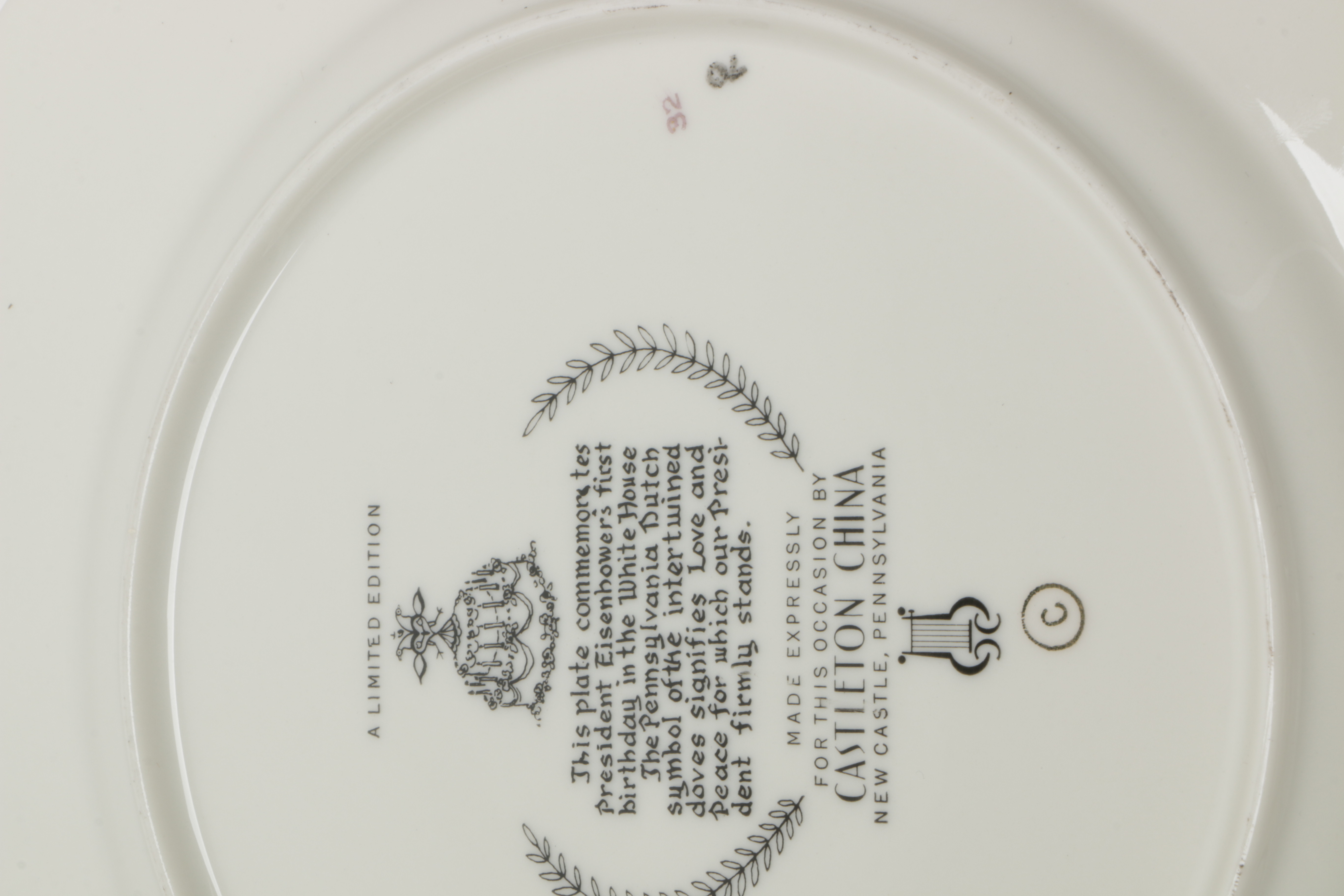Castleton China Plates Commemorating Eisenhower's Birthday in the White House
