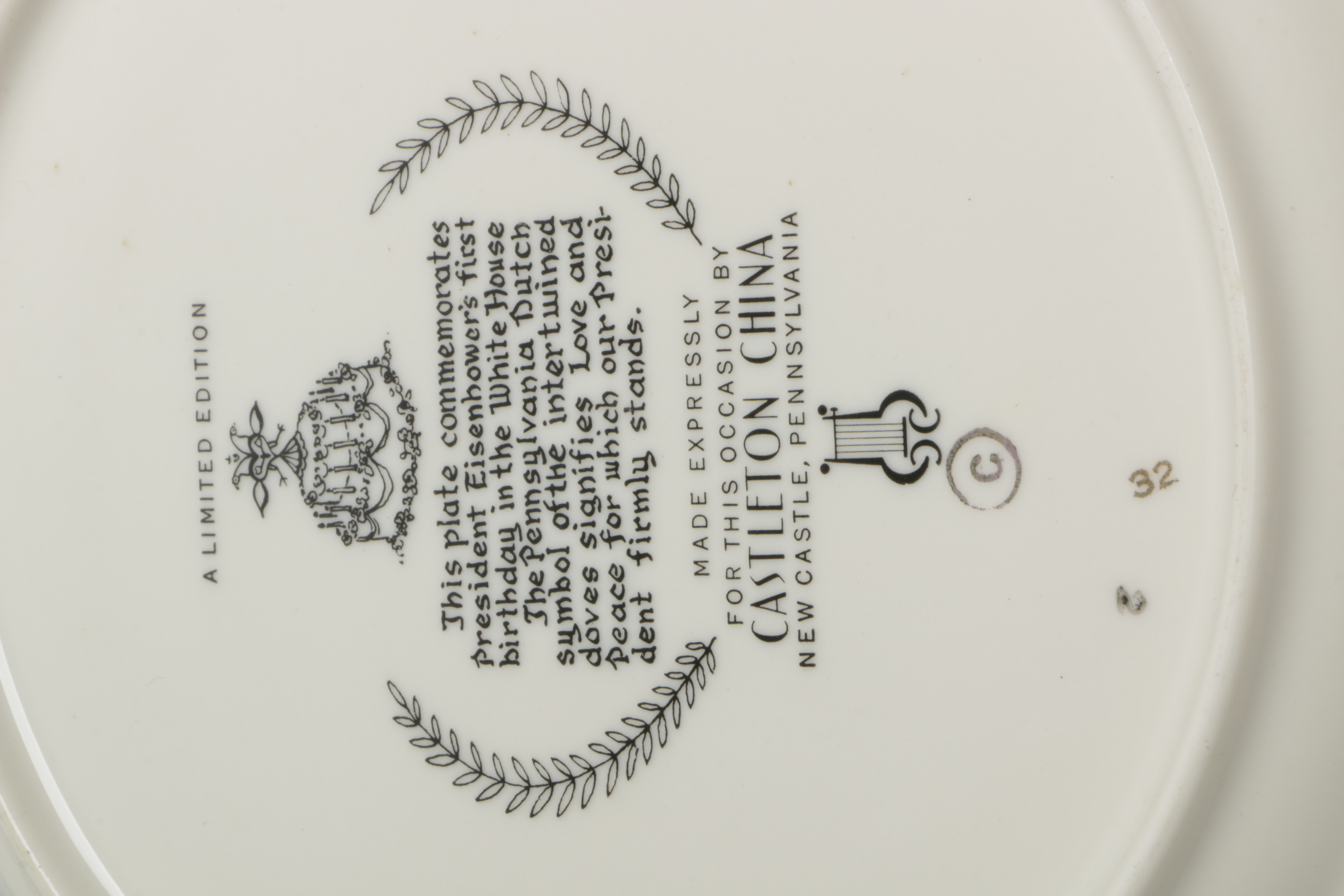 Castleton China Plates Commemorating Eisenhower's Birthday in the White House