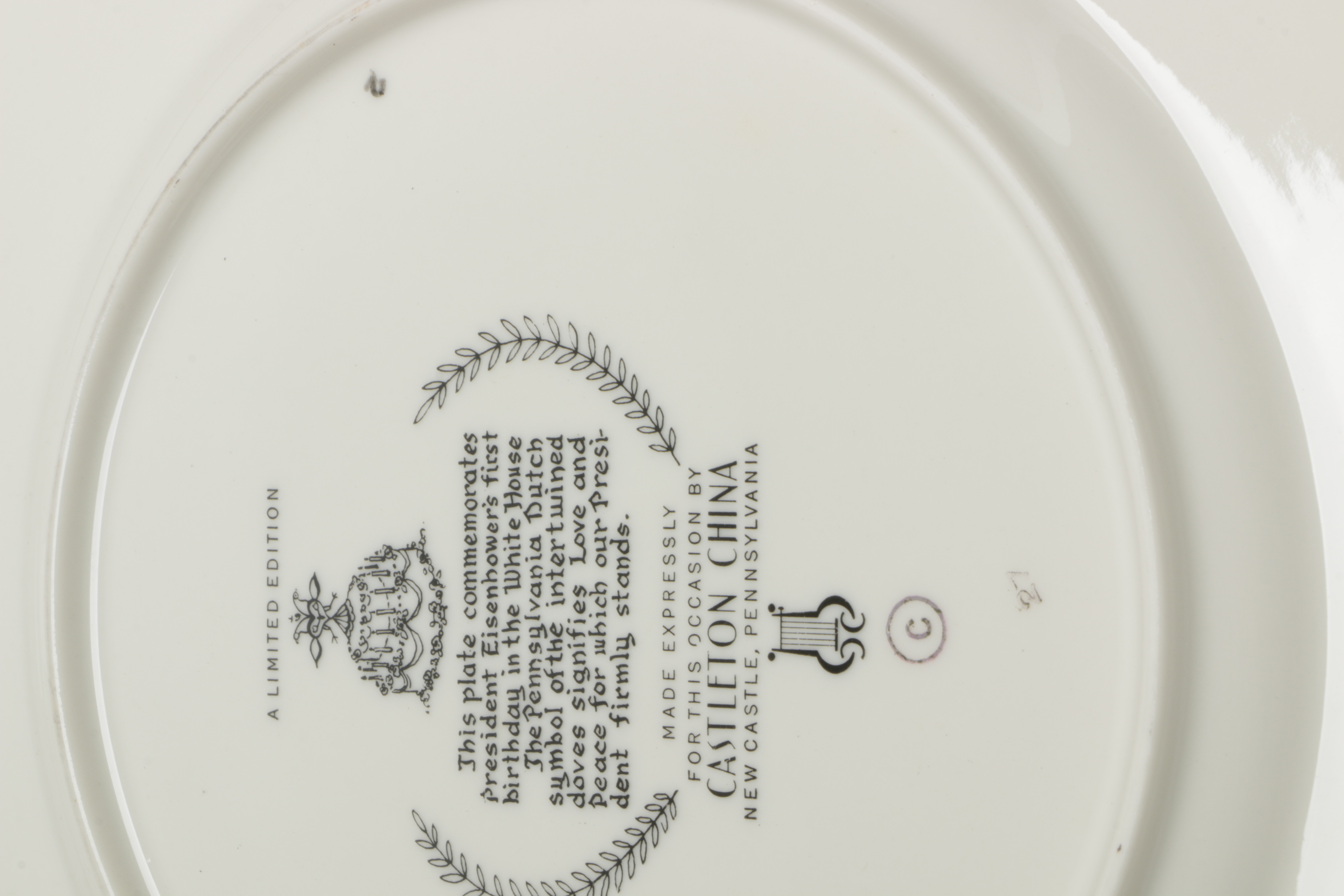Castleton China Plates Commemorating Eisenhower's Birthday in the White House