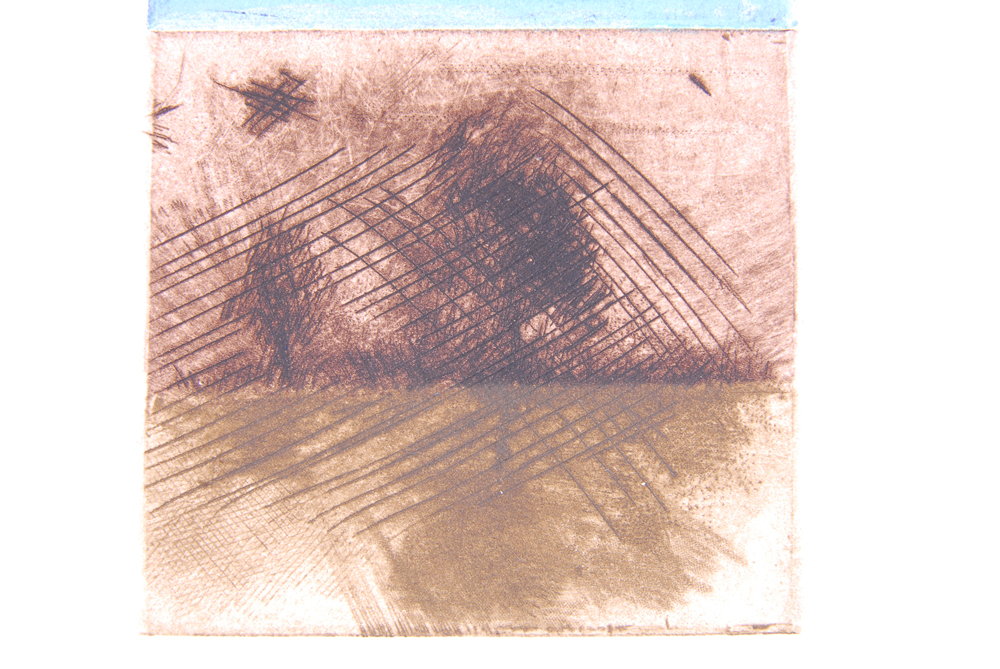 Robert Lewellyn Intaglio Print "Blue Duck Flies To North Country"