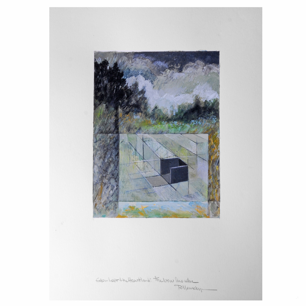 Robert Llewllyn Mixed Media Drawing "Eden Left The Heartland"