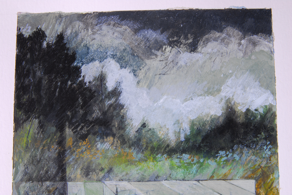 Robert Llewllyn Mixed Media Drawing "Eden Left The Heartland"