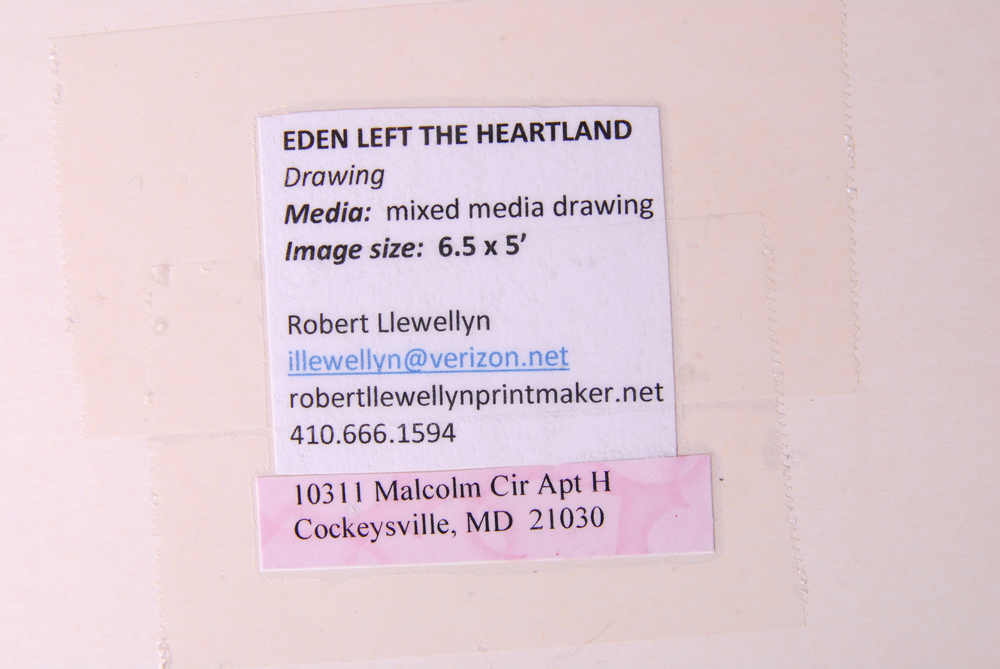Robert Llewllyn Mixed Media Drawing "Eden Left The Heartland"