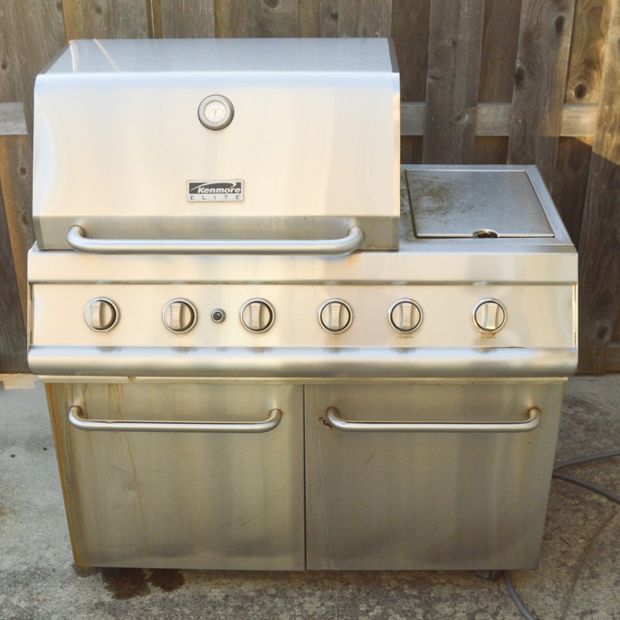 Kenmore Elite Stainless Steel Gas Grill with External Burner