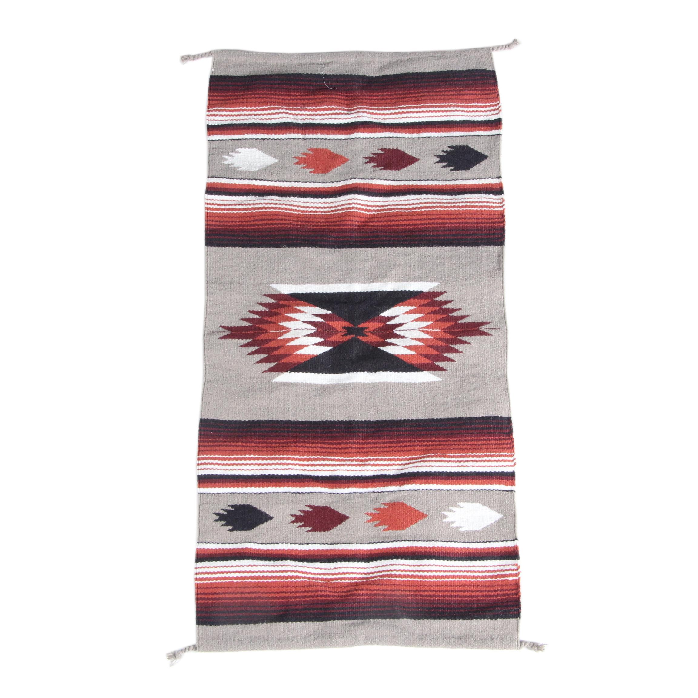 Handwoven Mexican-Style Wool Accent Rug