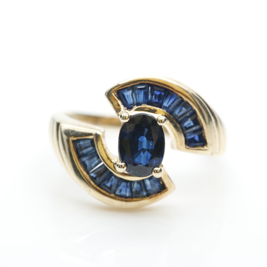 10K Yellow Gold Sapphire Ring