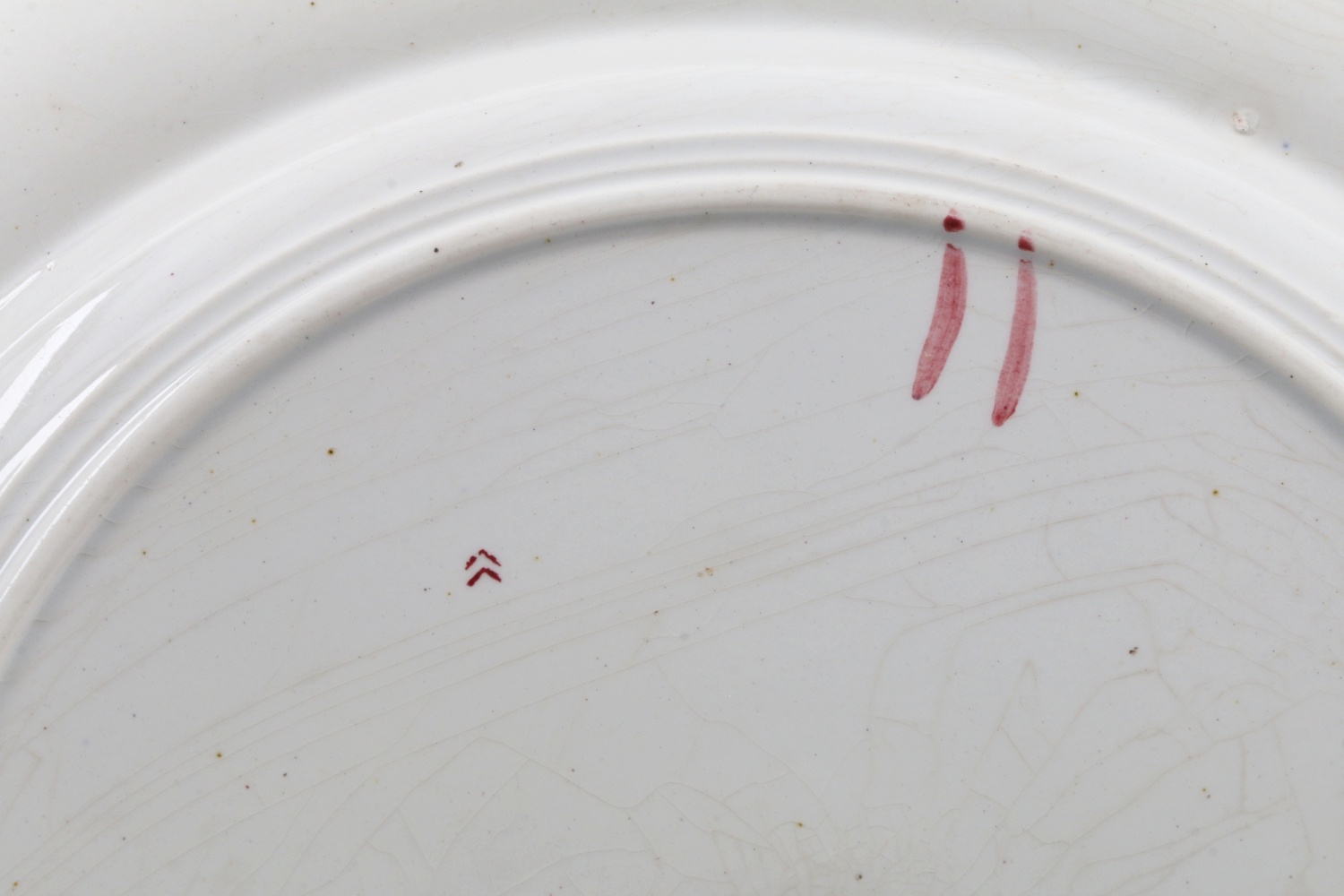 Antique Bi-Color Staffordshire Transferware Dinner Plates in "Canova" Pattern