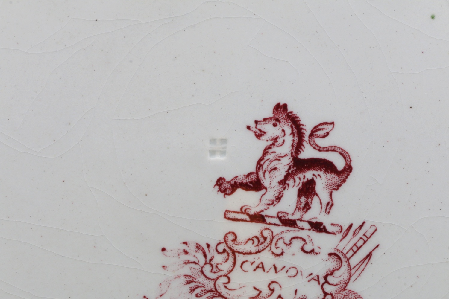 Antique Bi-Color Staffordshire Transferware Dinner Plates in "Canova" Pattern