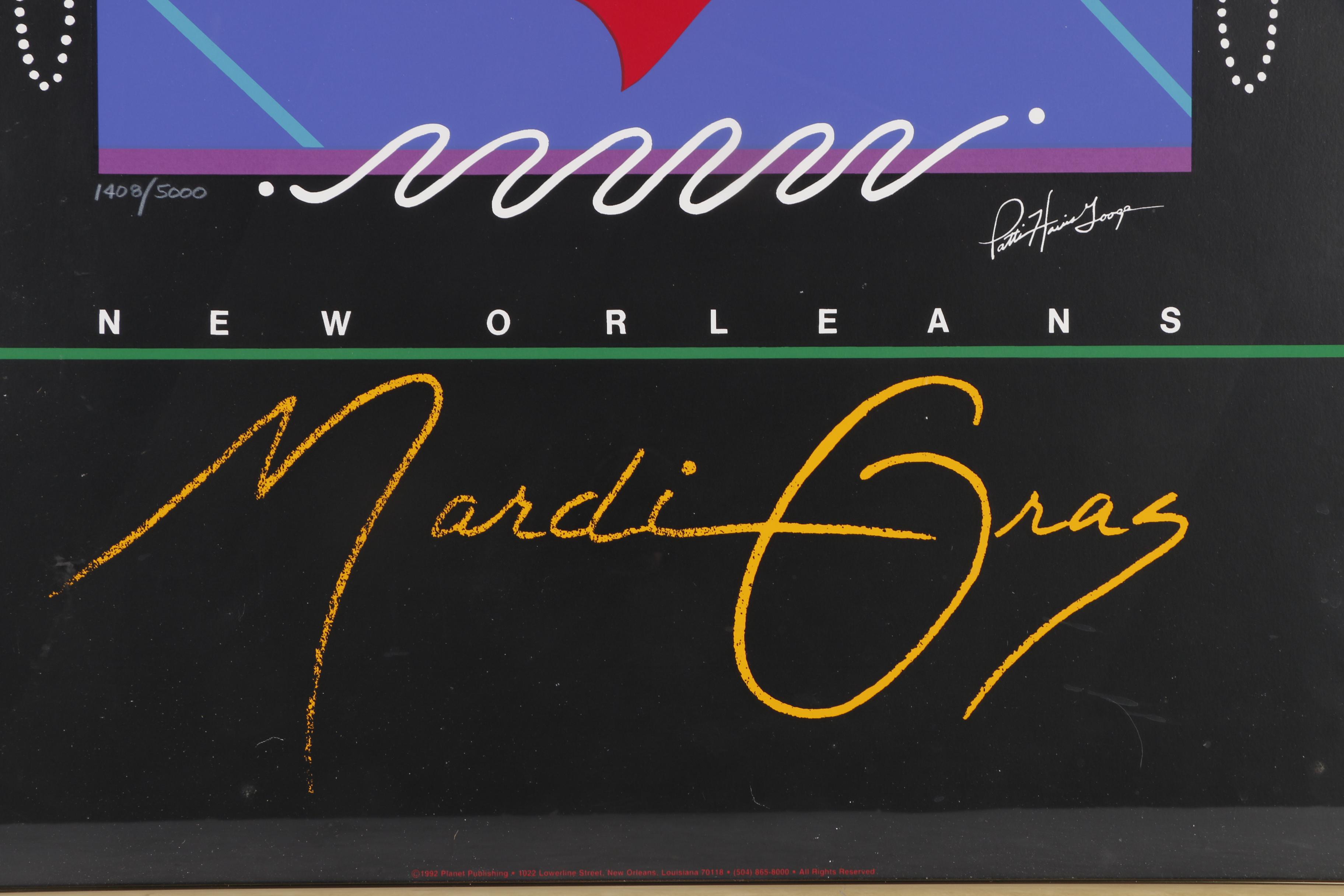 1992 Serigraph after Patti Harris Googe New Orleans Mardi Gras Poster