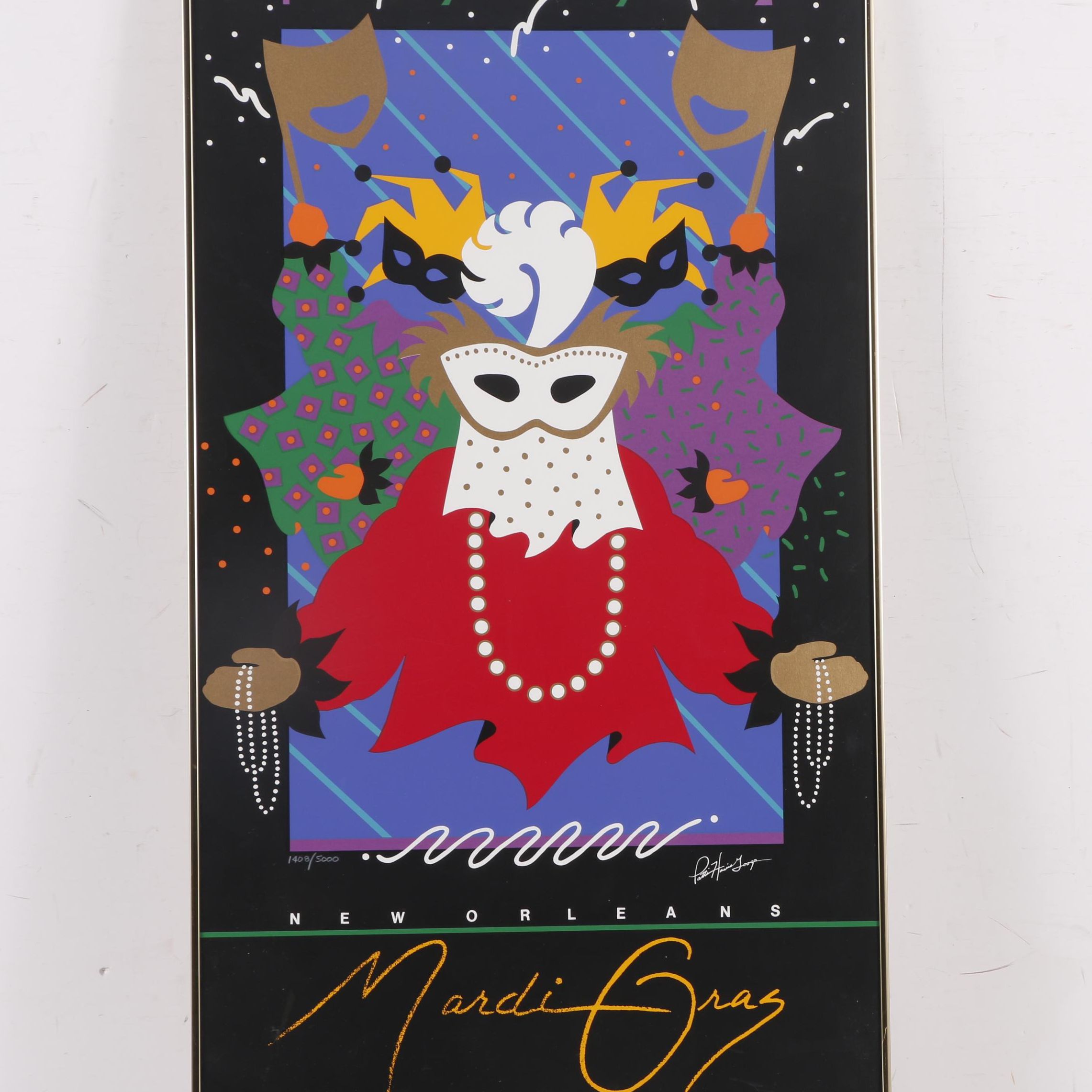 1992 Serigraph after Patti Harris Googe New Orleans Mardi Gras Poster