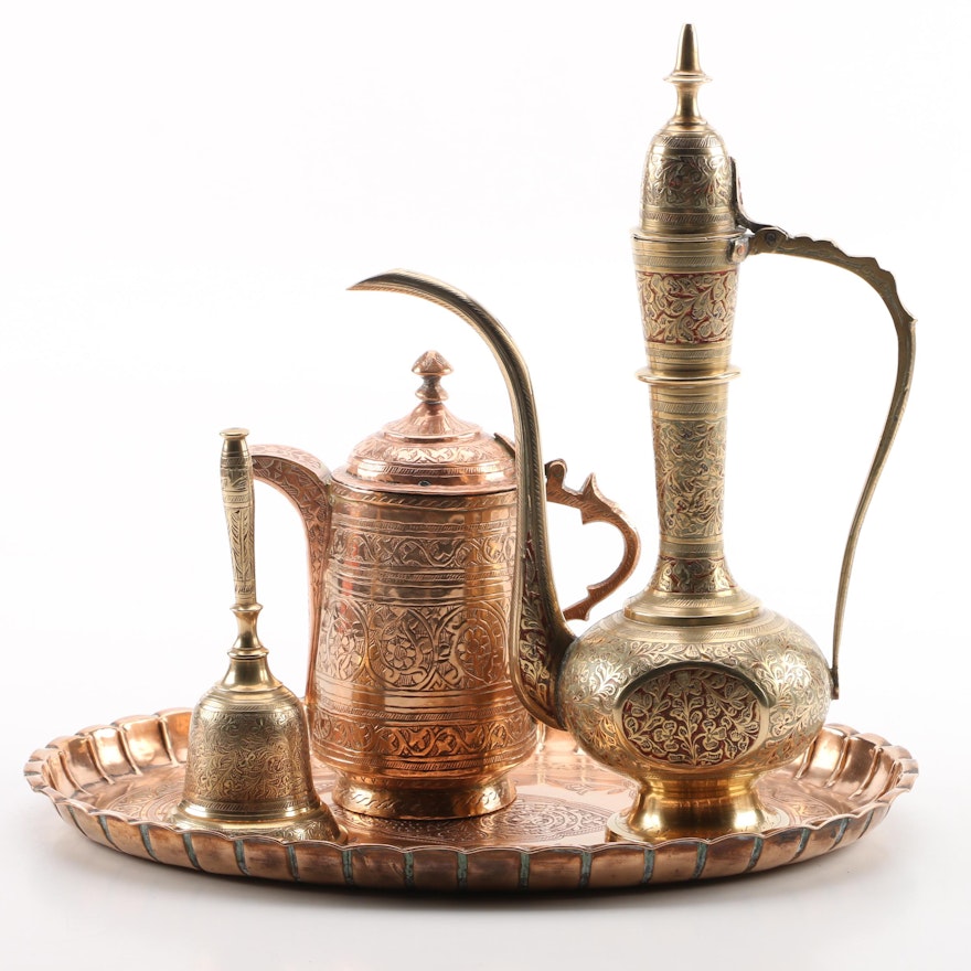 Vintage Copper and Brass Serveware