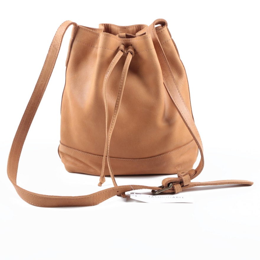 Fashionable Local and Global Raw Leather Tadesse Bucket Bag