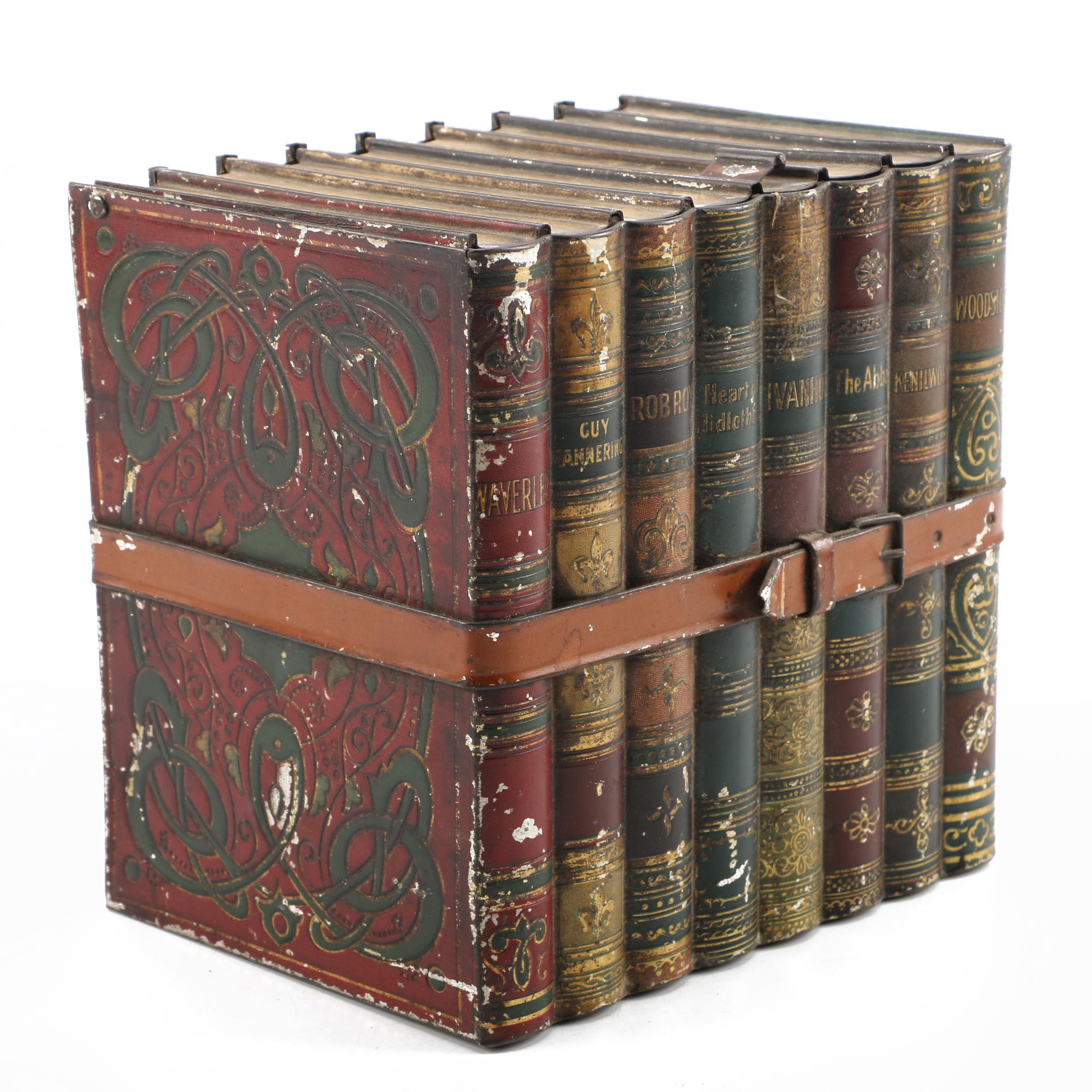 Vintage Toleware "Bound Books" Cigar Box