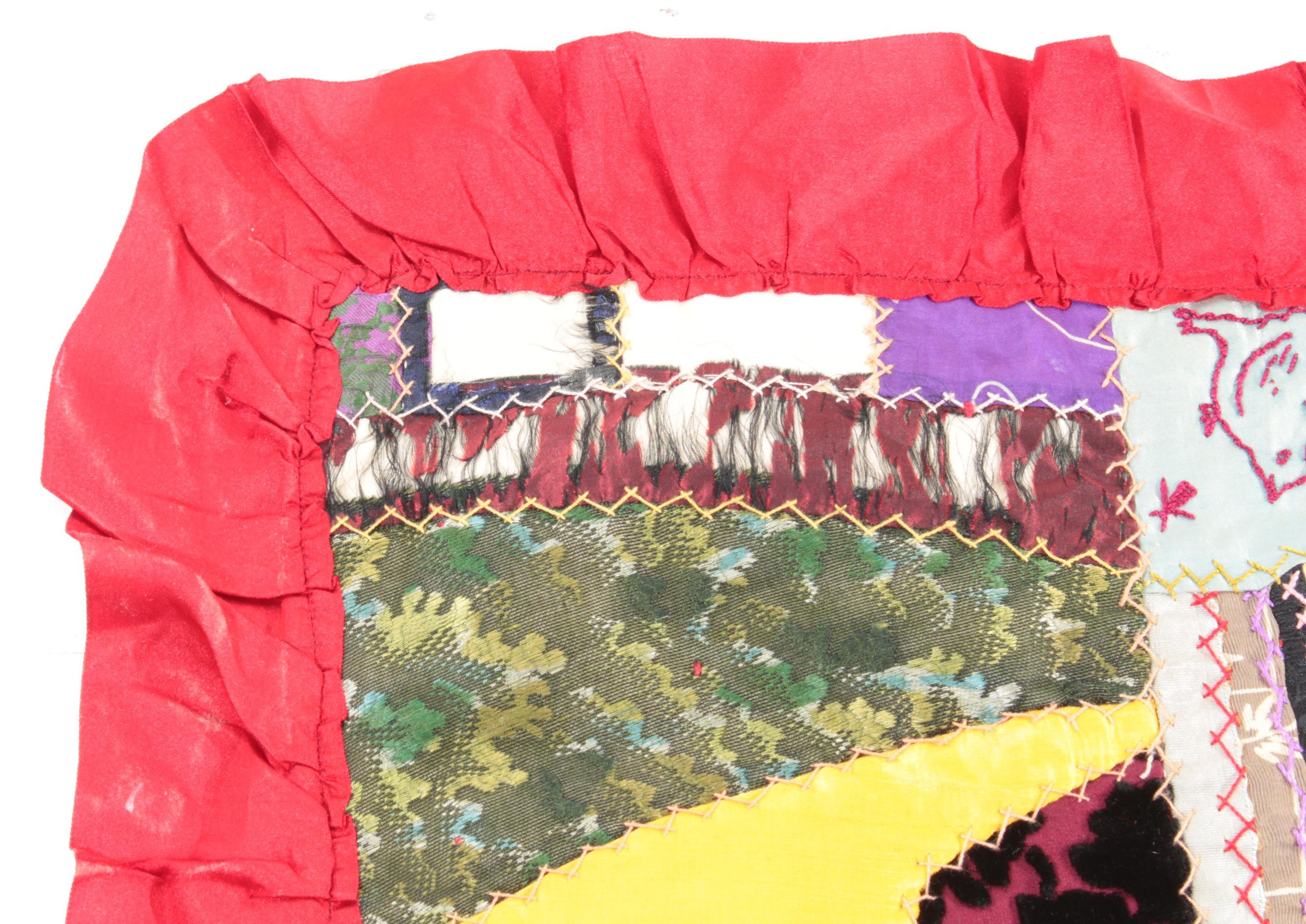 **Rework**Vintage Handcrafted "Crazy" Quilt