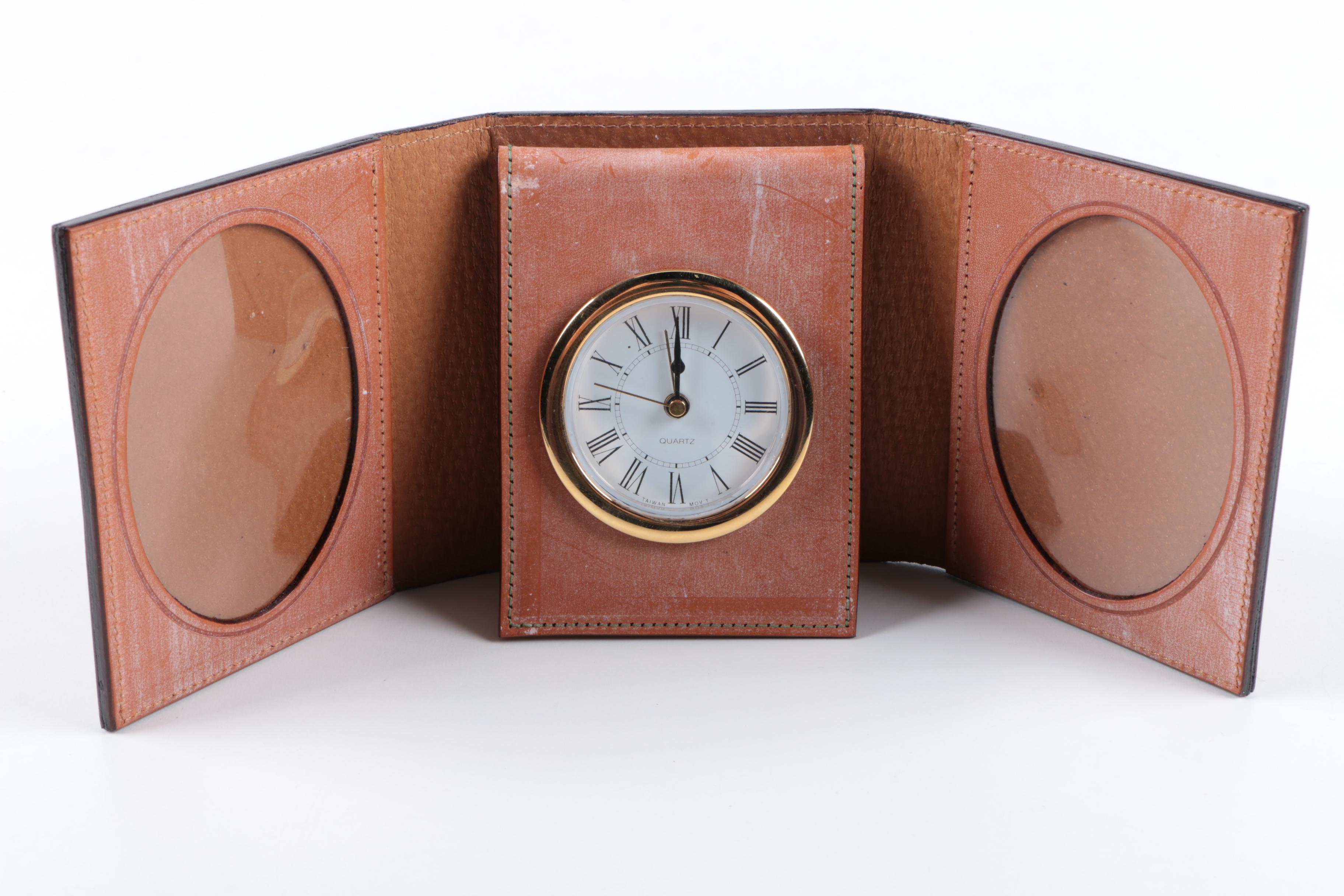 Glen Royal Leather Travel Clock