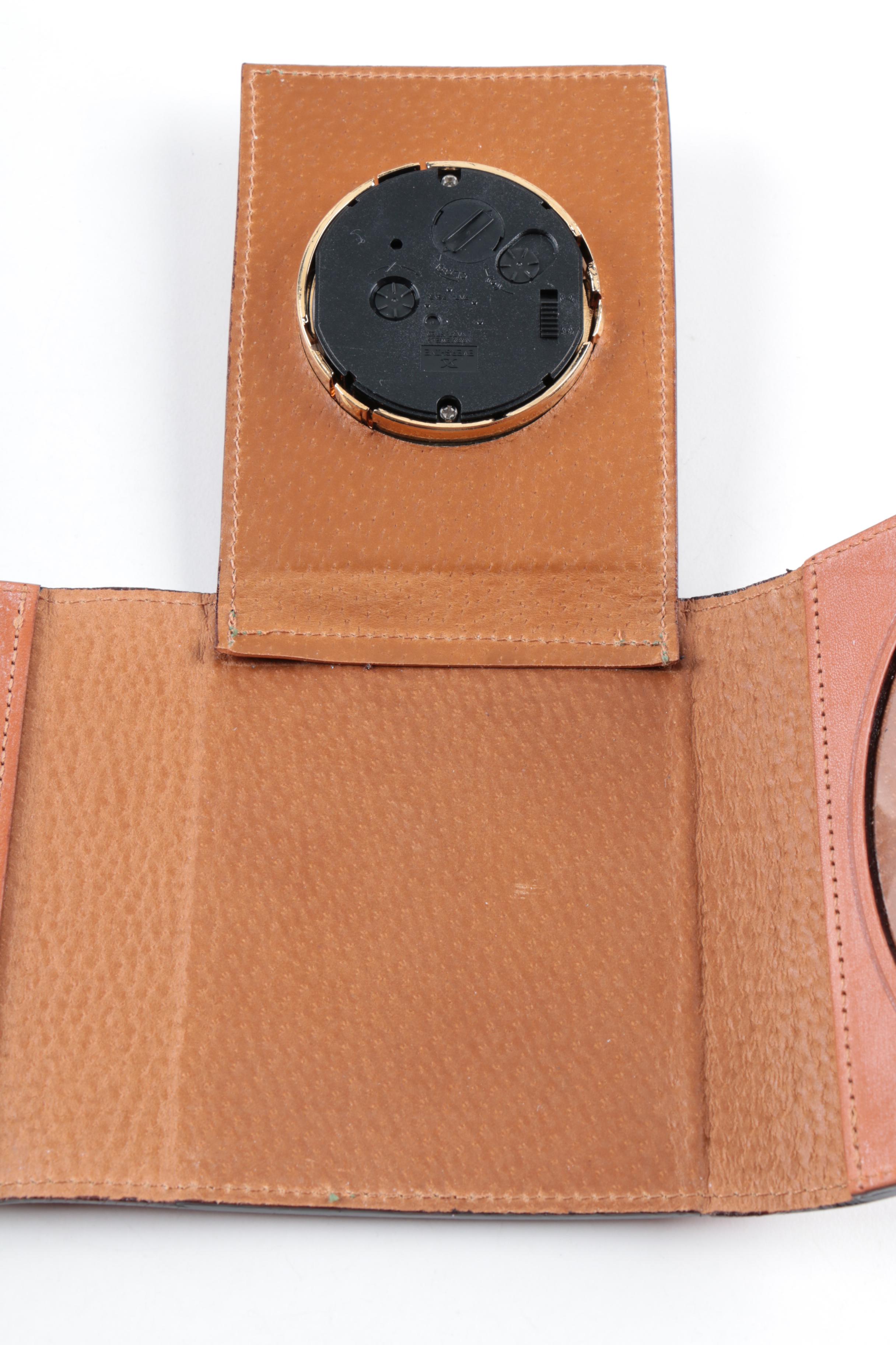 Glen Royal Leather Travel Clock