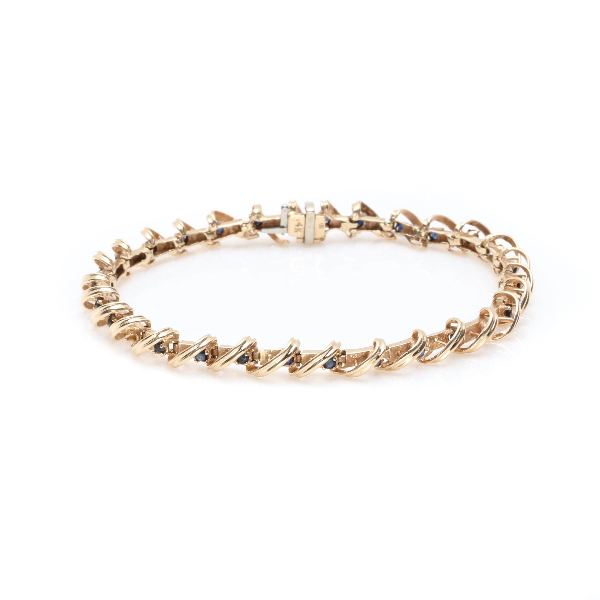 14K Yellow Gold Sapphire Bracelet