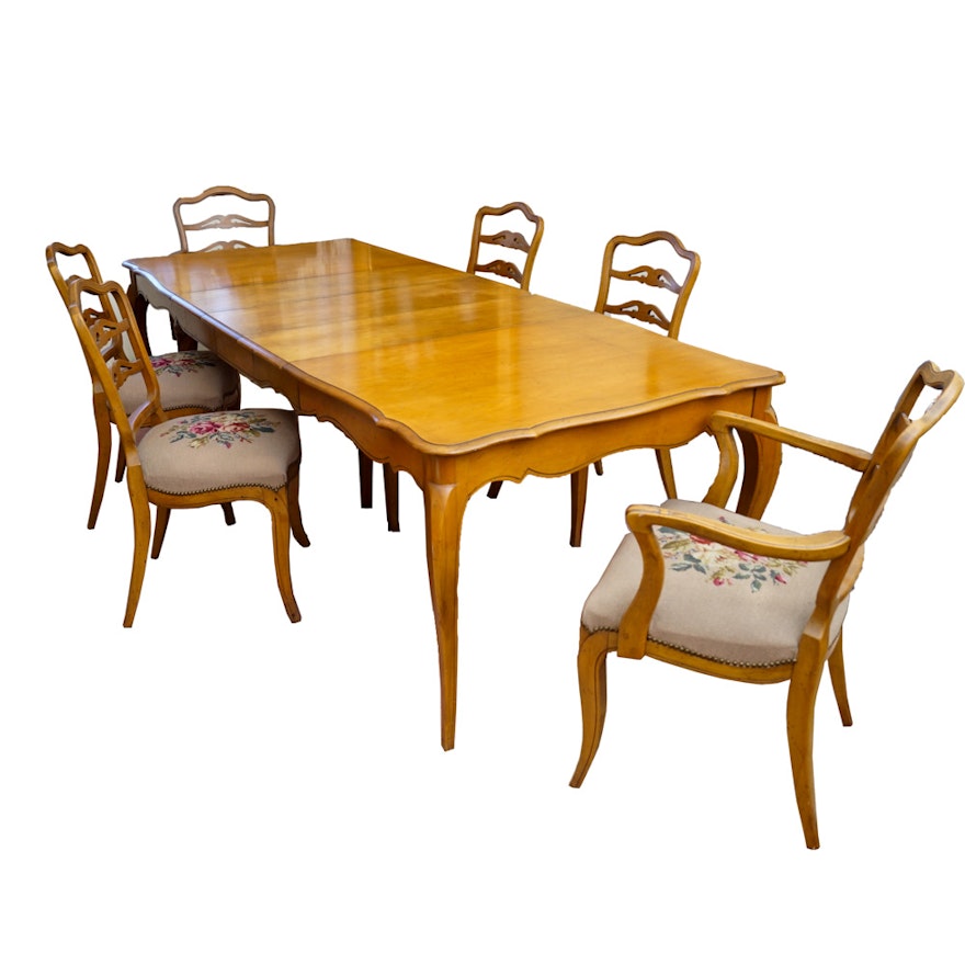 Louis XV Style Dining Table with Chairs